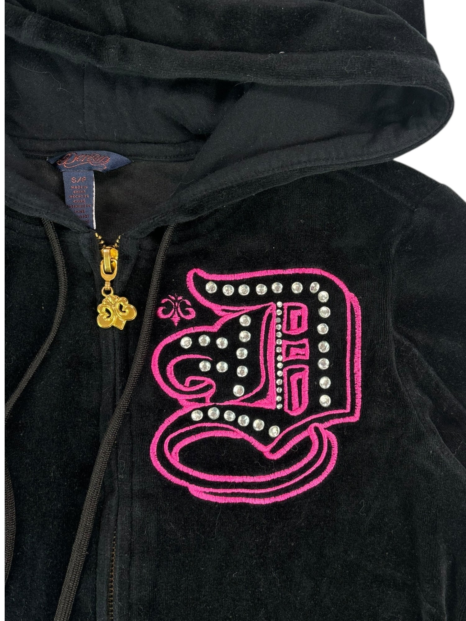 (S) Dereon Black Velour Hoodie