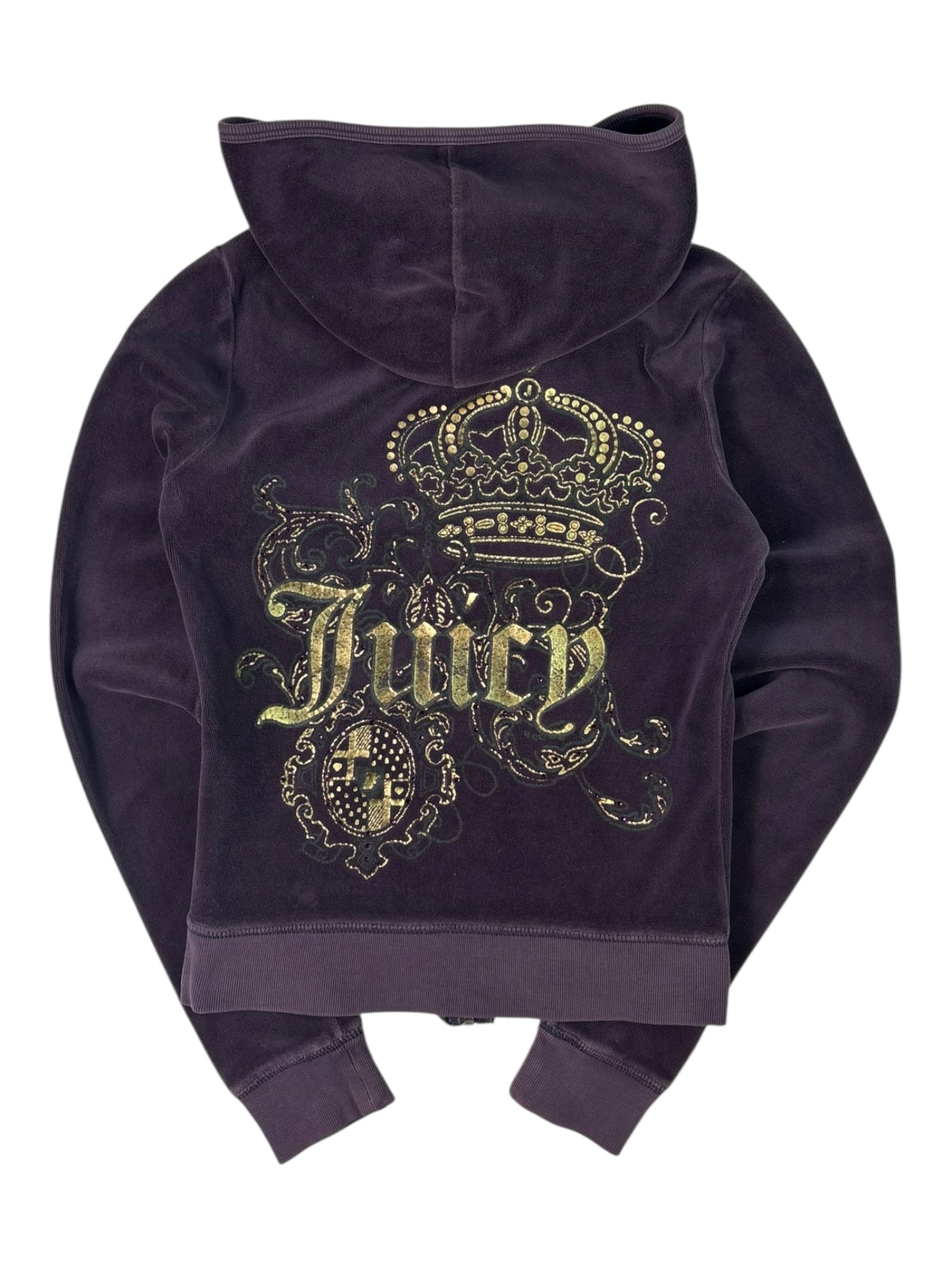 (XS) Mauve Printed Juicy Couture Zip Up Hoodie