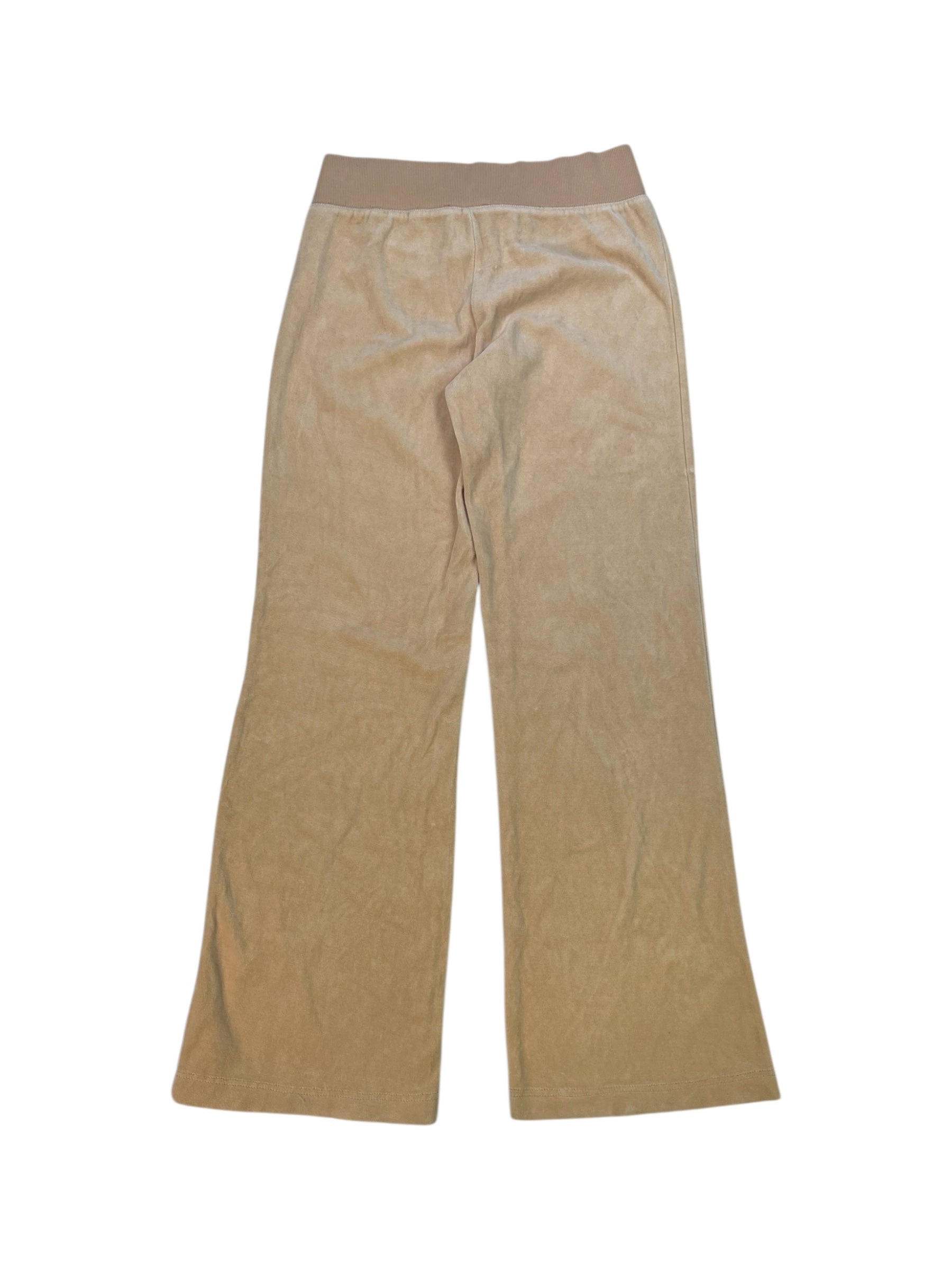(XS) bebe Beige Embellished Velour Track Pants