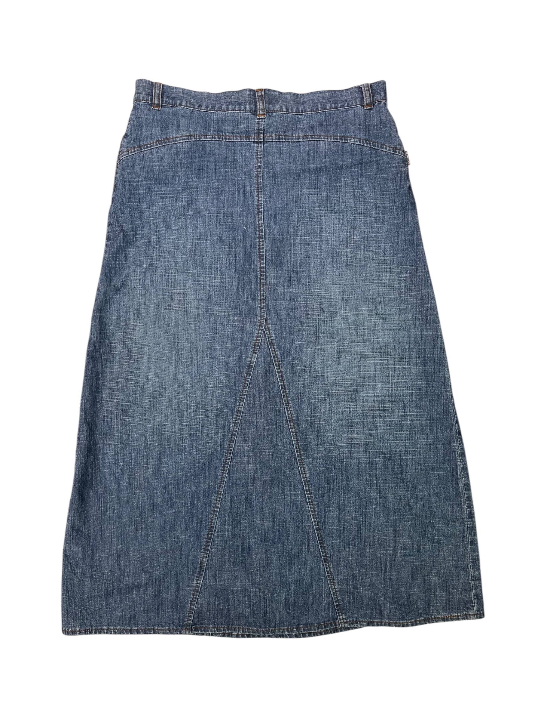 (32) Never Mind Denim Midi Skirt
