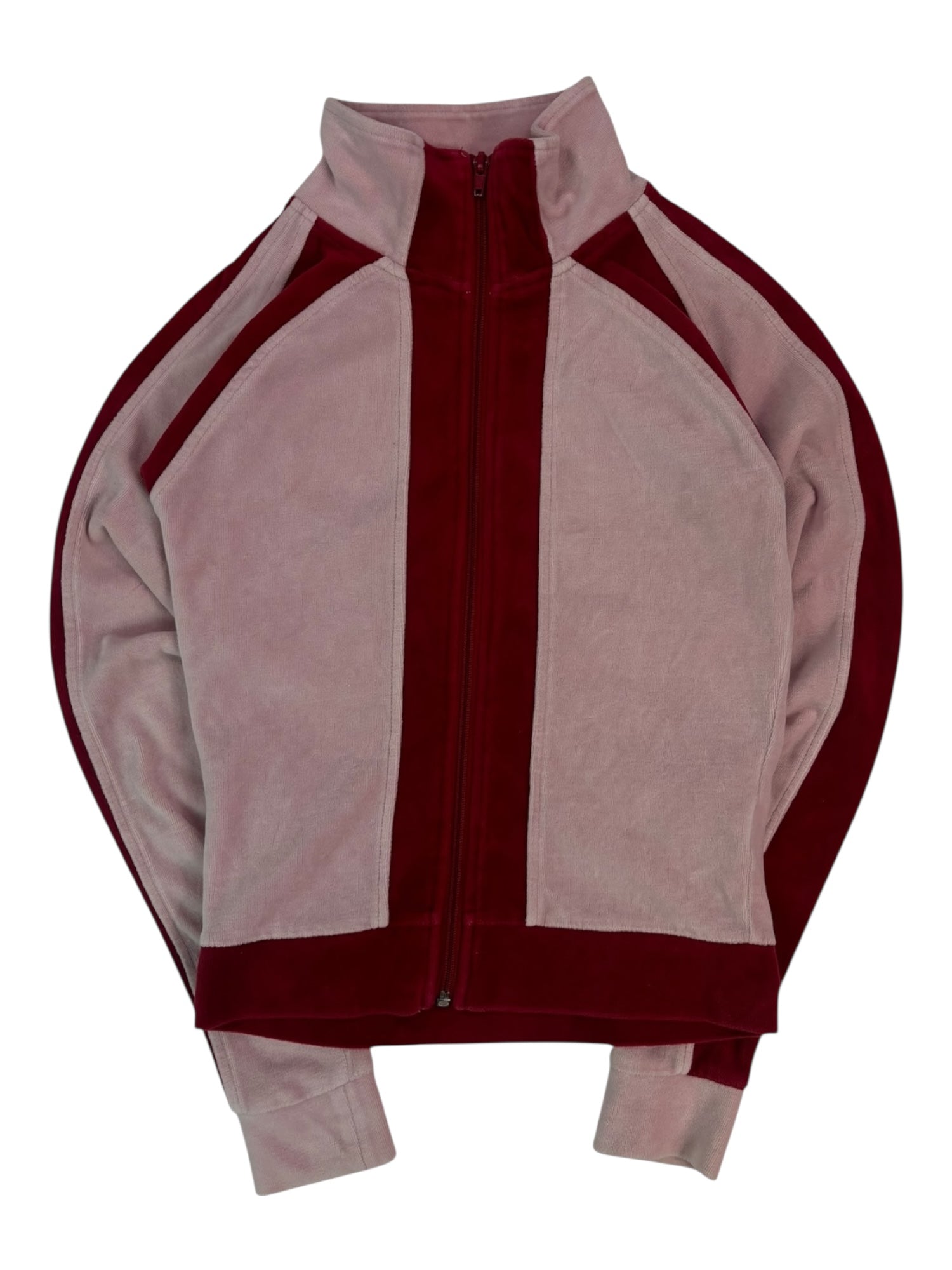 (XS) Seduction Velour Pink and Red Zip Up