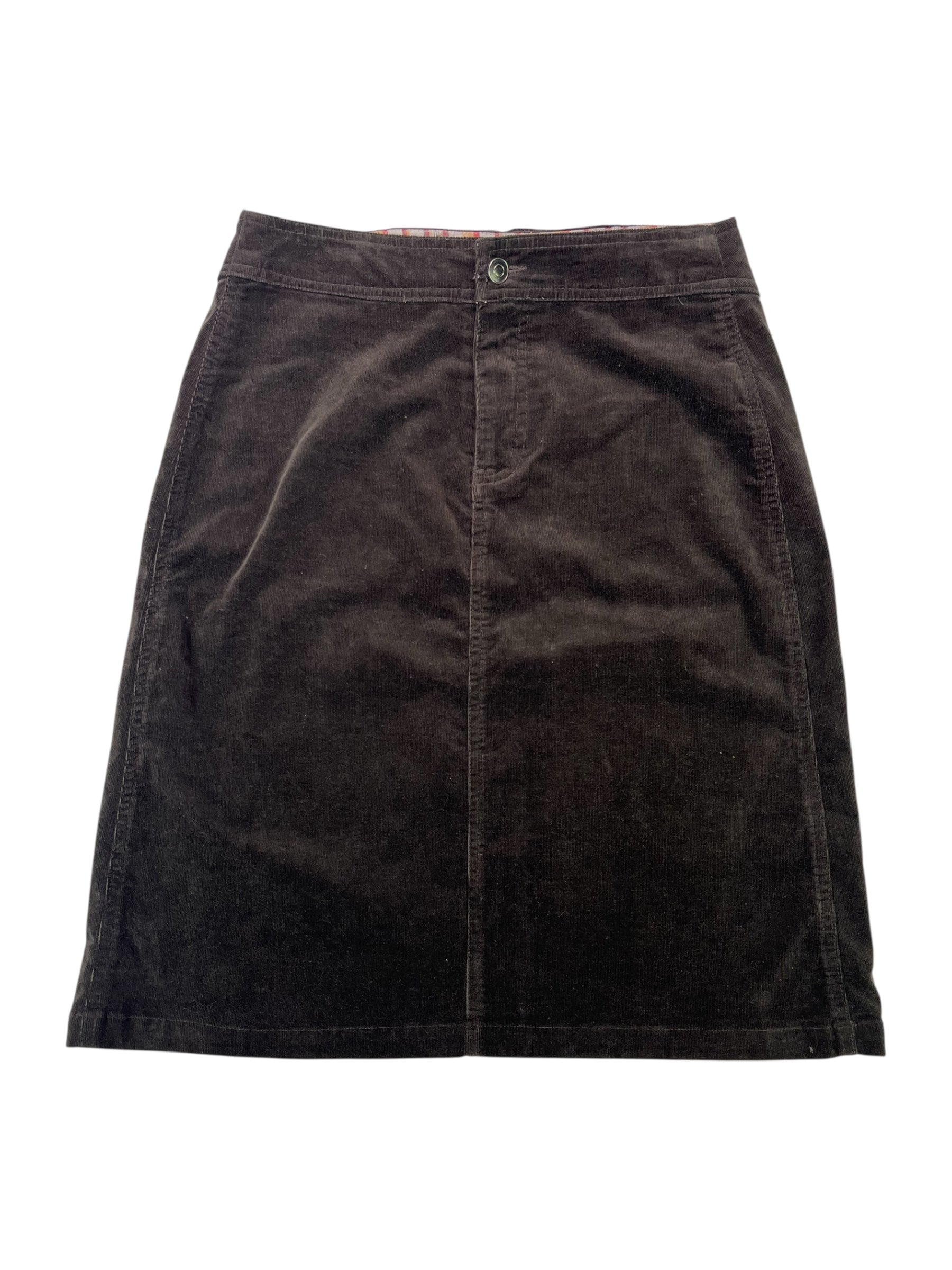 (30) Chocolate Brown Corduroy Togo Skirt