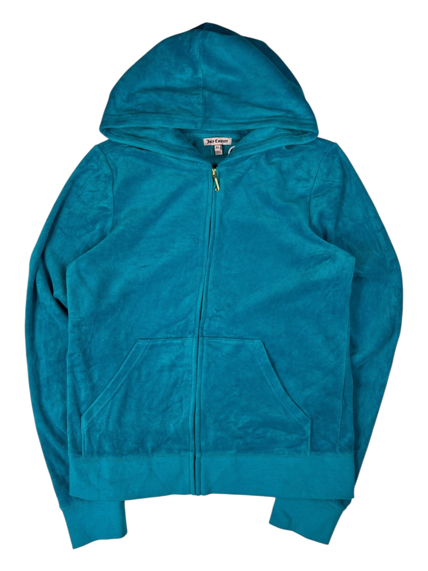 (L) Blue Embellished Juicy Couture Zip-up Hoodie