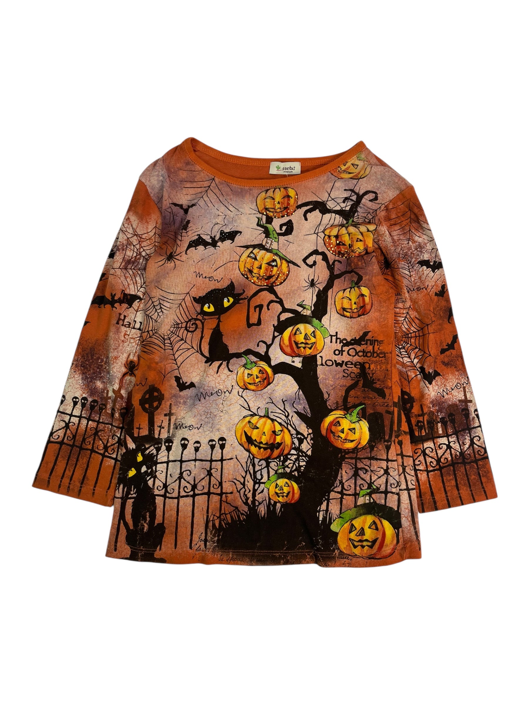 (M) Cactus Halloween 3/4 Sleeve Top