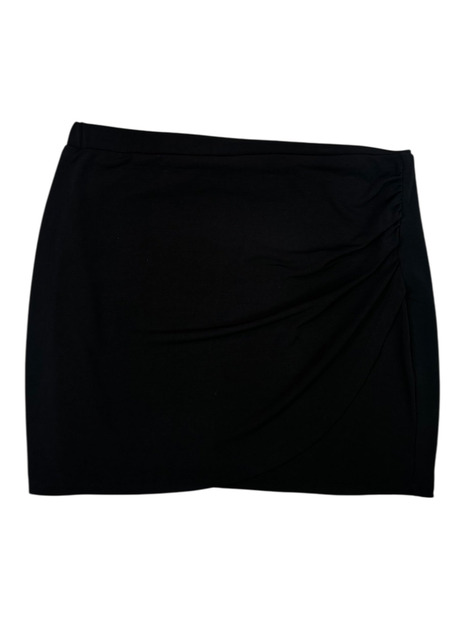 (S) Le Chateau Black Ruched Mini Skirt