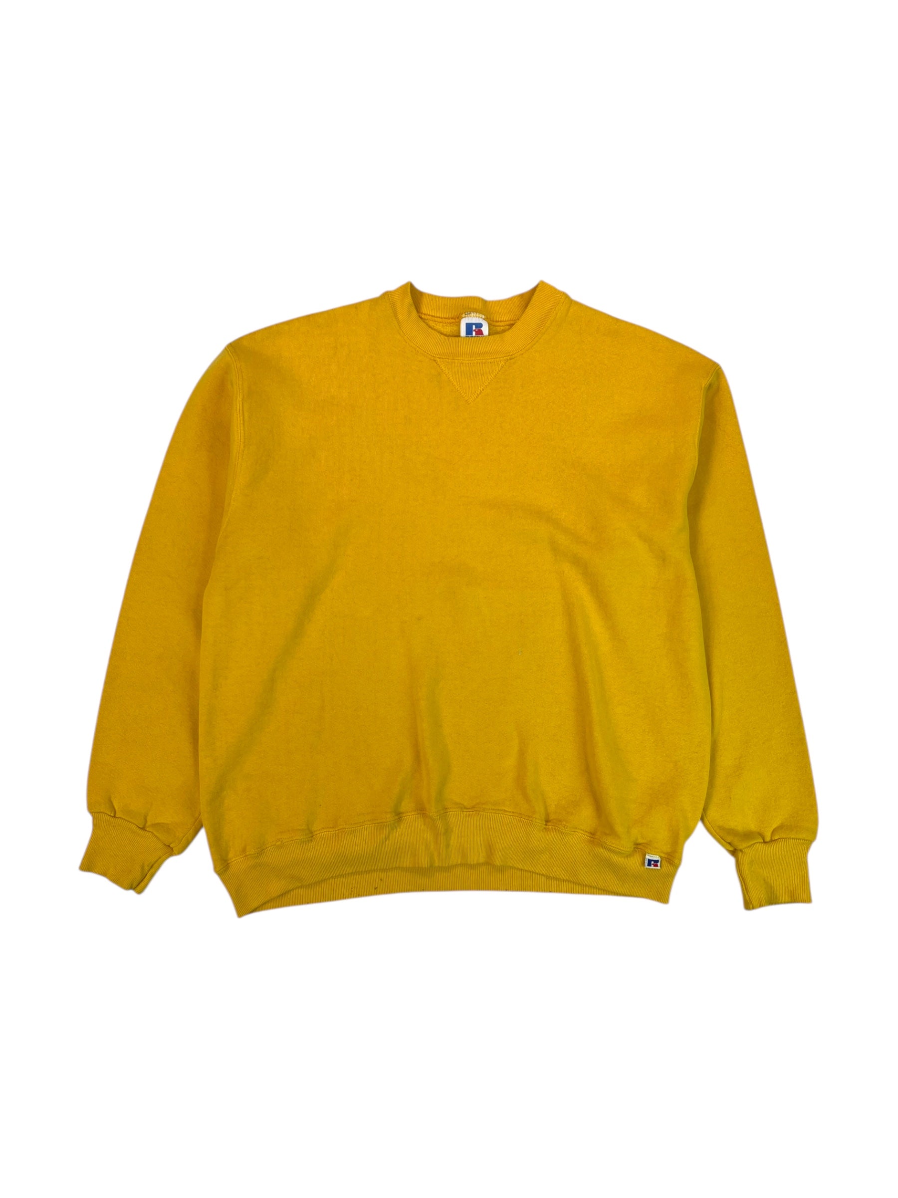 (L) Mustard Yellow Vintage Russell Athletic Crewneck