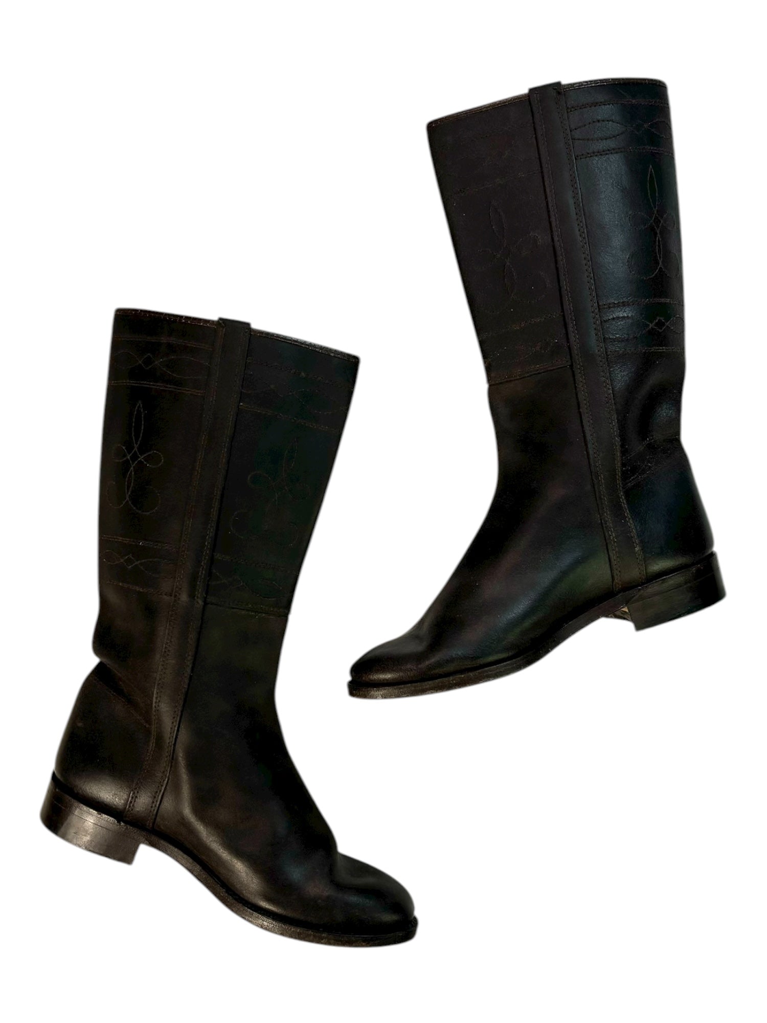 (8) Brown Embroidered Valverde Del Camino Boots