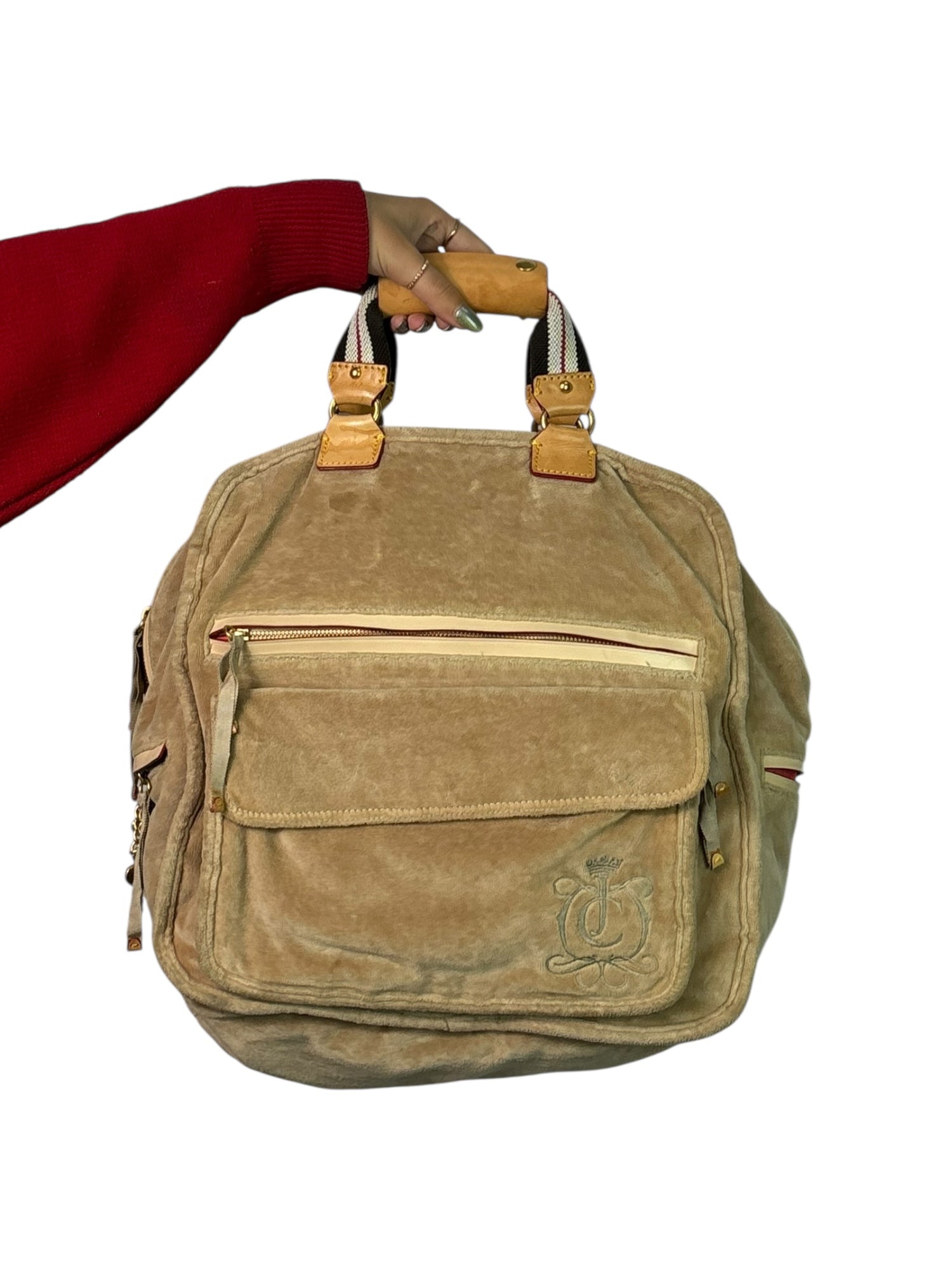Vintage Beige Juicy Couture Velour Backbag/Duffle