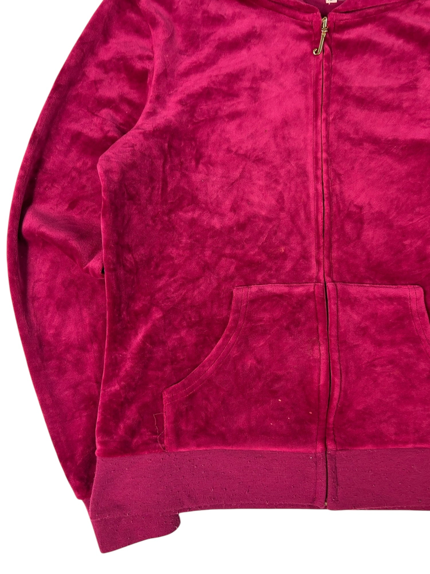 (M) Wine Red Juicy Couture Velour Zip-up Hoodie
