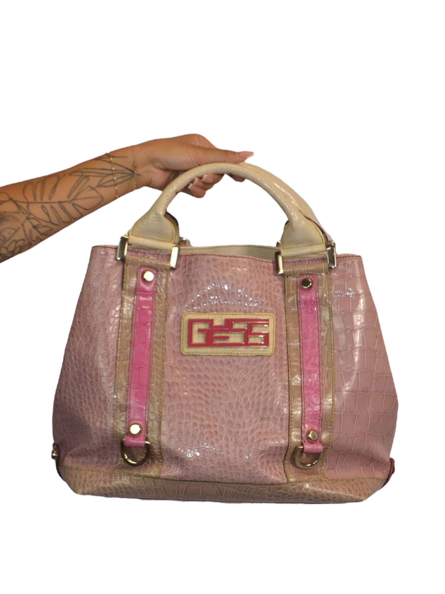 Pink Croc GUESS Purse
