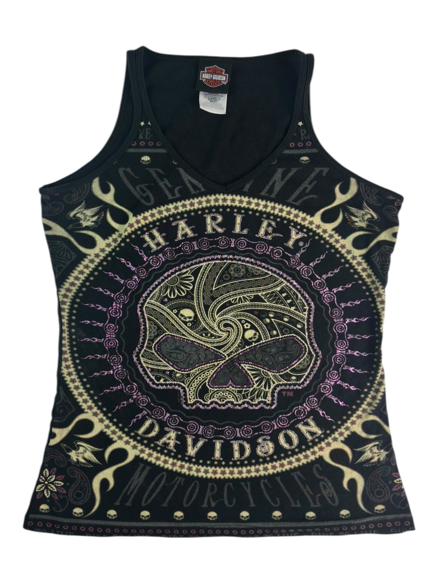 (M) Las Vegas Harley Davidson Skull Tank