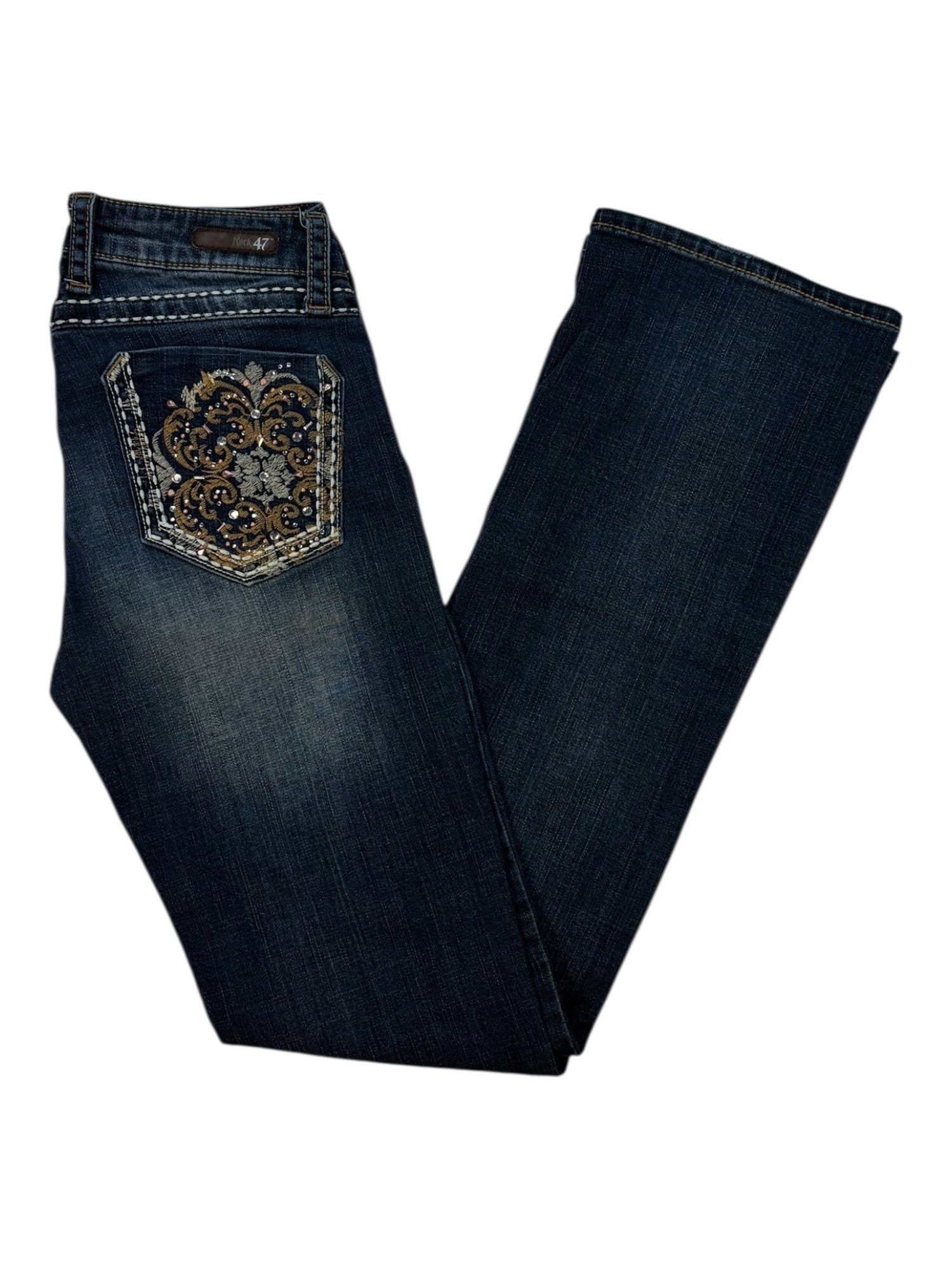 (27) Rock 47 Embellished Denim Jeans