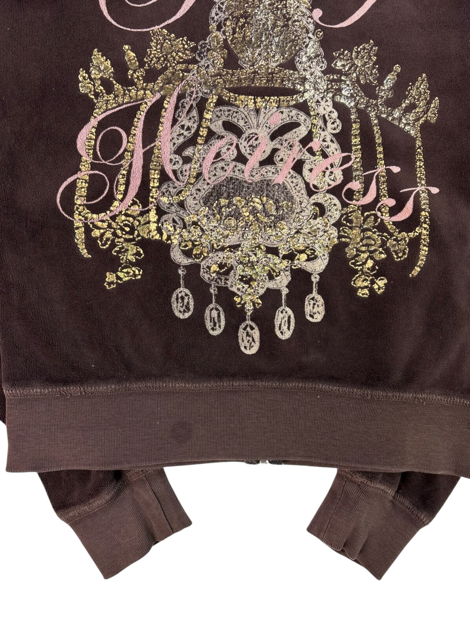 (S) Brown Juicy Couture Velour Zip-up Hoodie