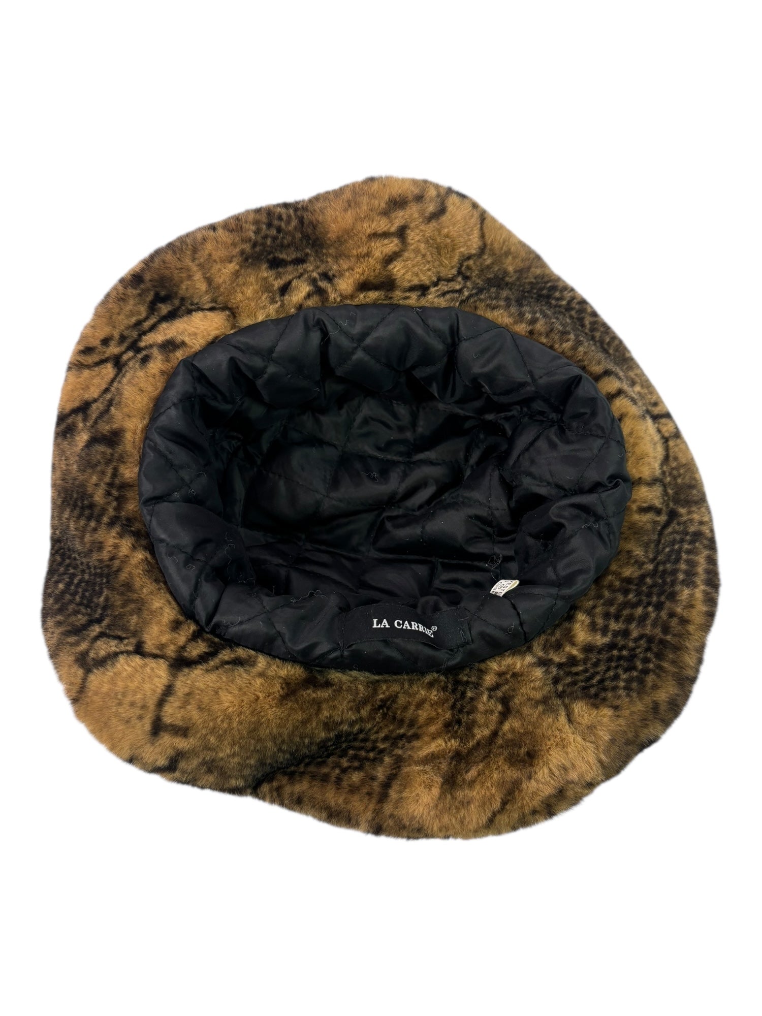 (O/S) La Carrie Fuzzy Wide Brim Faux Fur Bucket Hat