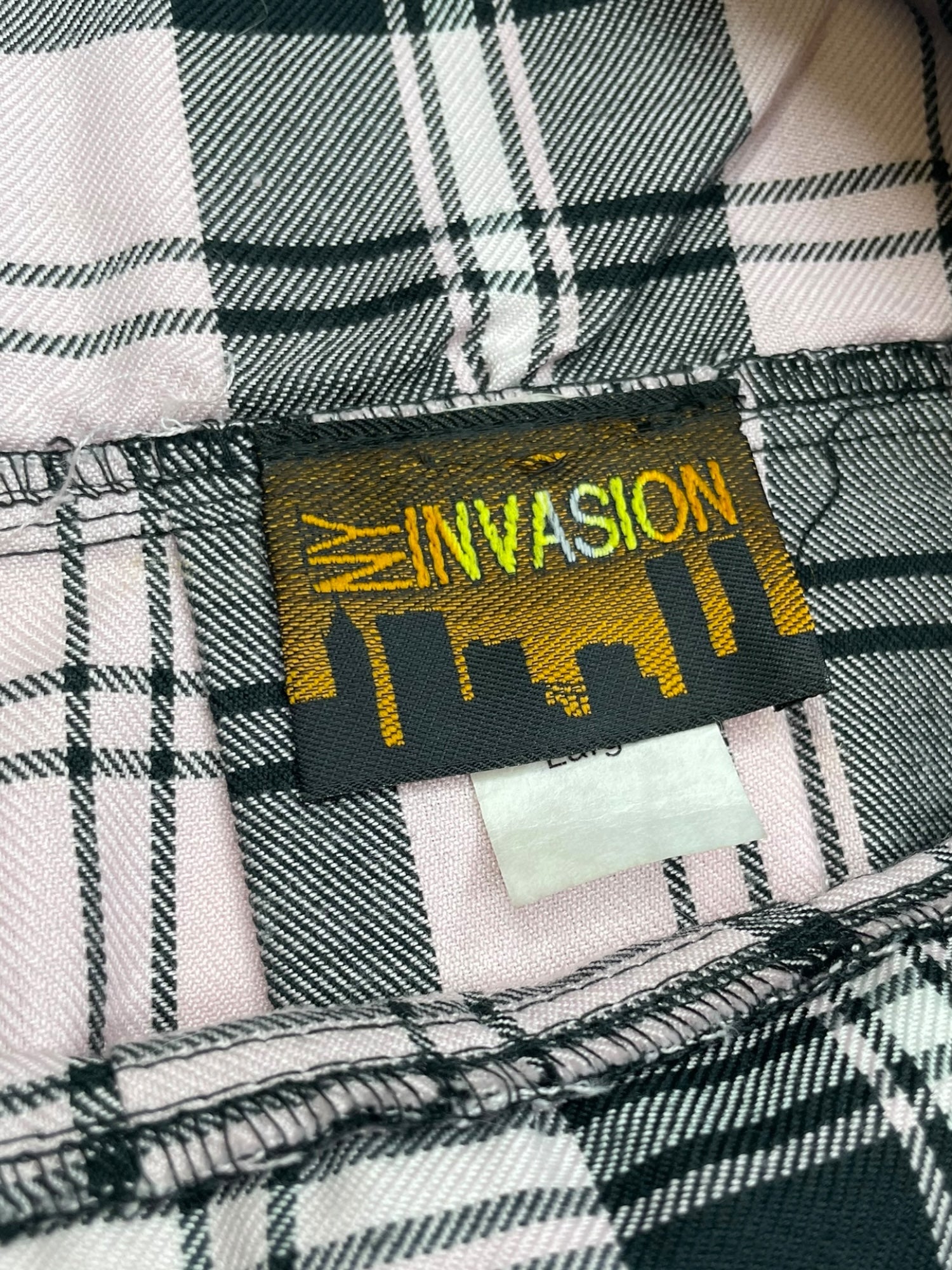 (34) NY Invasion Pink Plaid Micro Mini Skirt