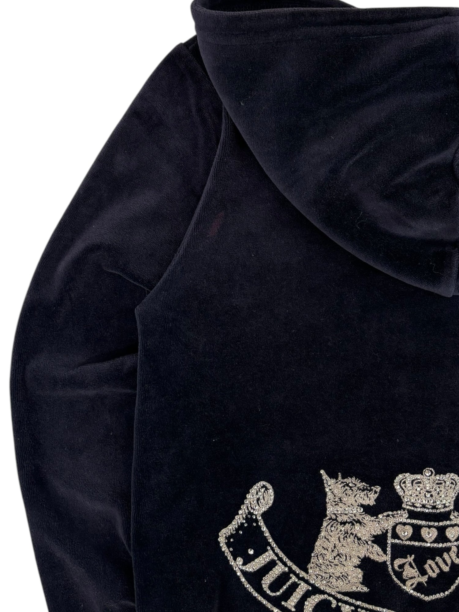 (S) Midnight Navy Embellished Juicy Couture Zip-up Hoodie