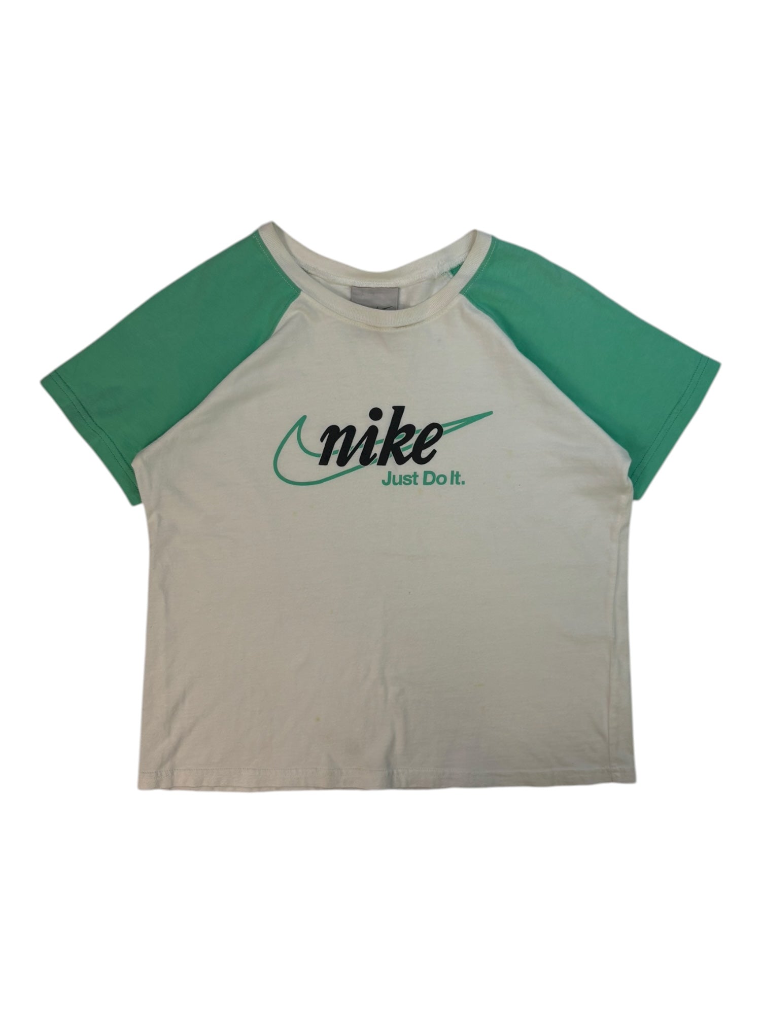 (S) White & Teal Nike Baseball Tee