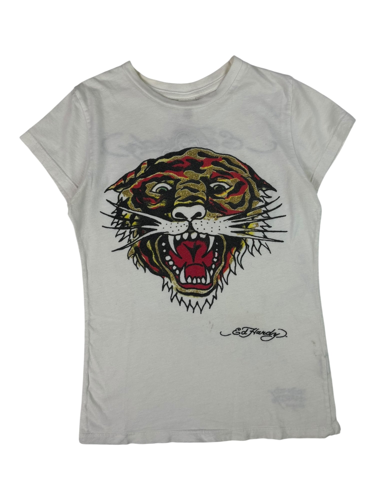 (M) Ed Hardy Tiger Sparkle Baby Tee