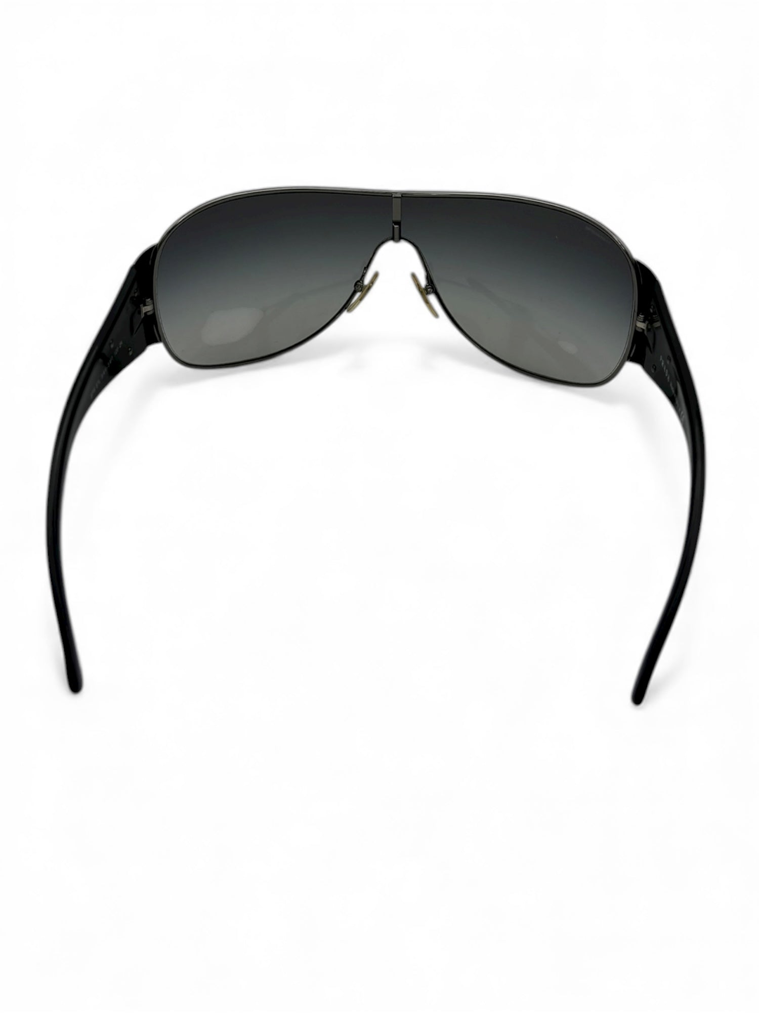 (O/S) Black PRADA Shield Style Sunglasses