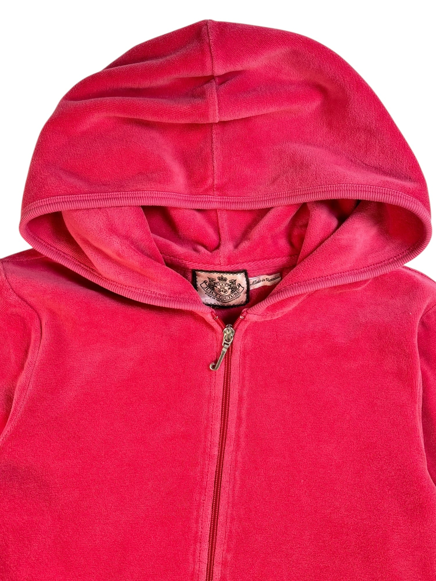 (S) Hot Pink Born Juicy Couture Velour Zip-up Hoodie