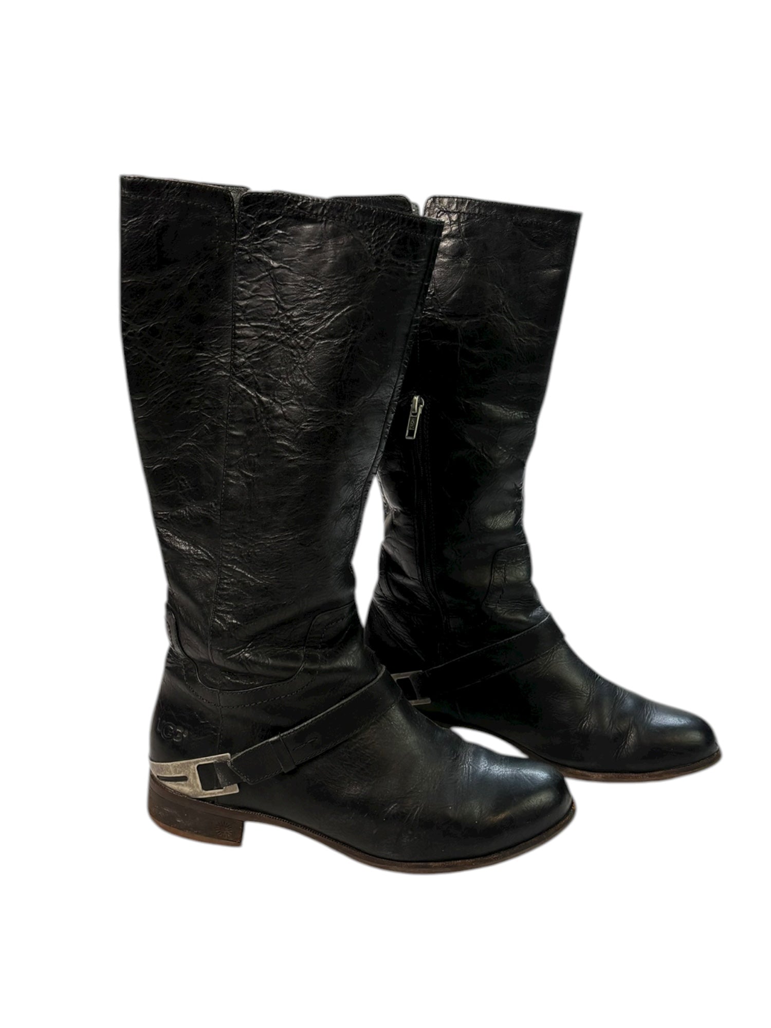 (9) Ugg Black Riding boots