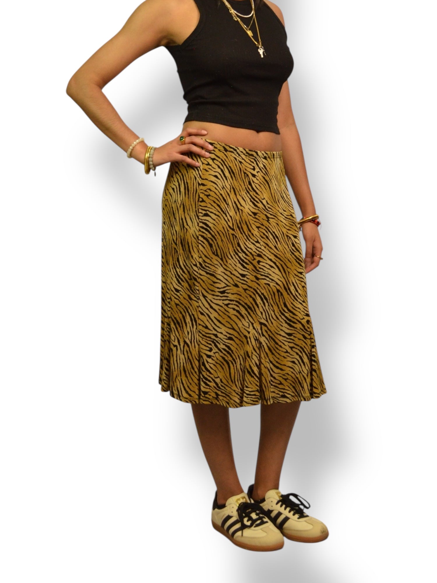 (24) Zebra Print Midi Skirt
