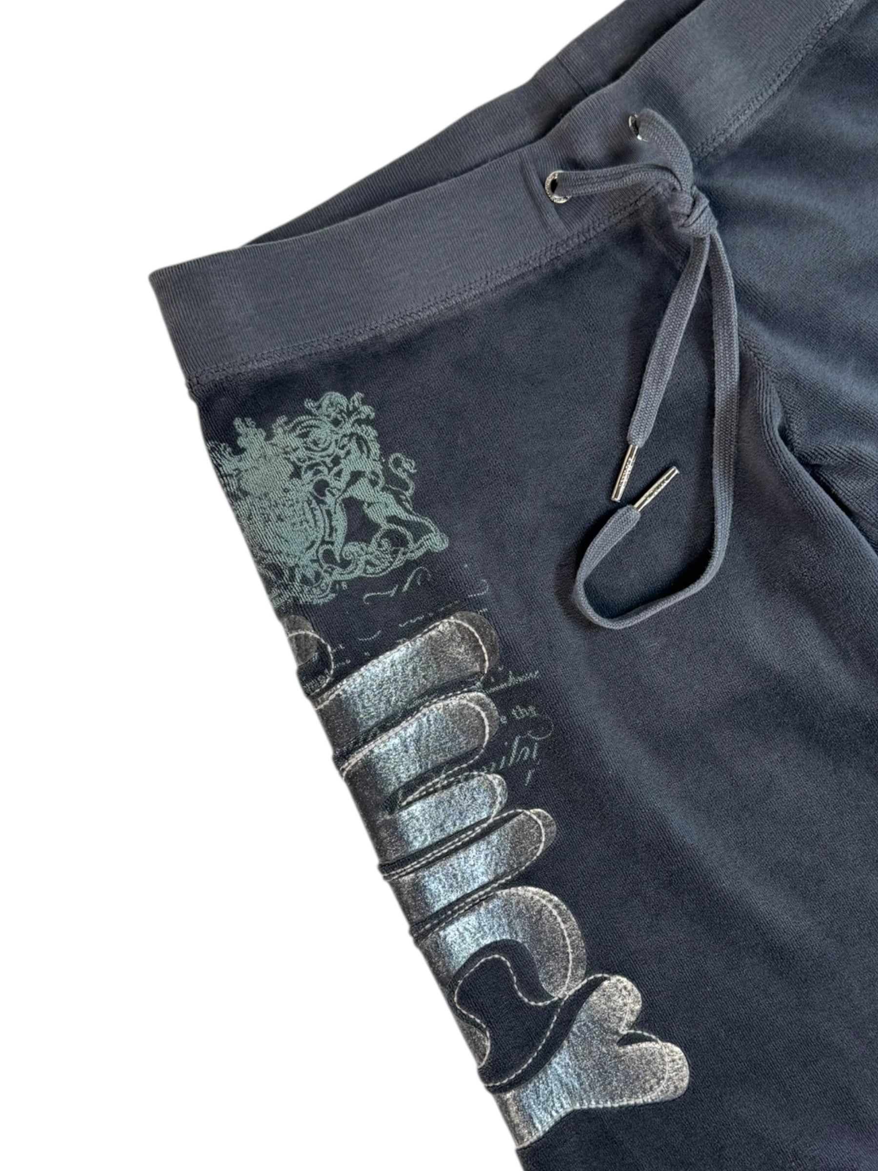 (XS) Grey Printed Juicy Couture Velour Pants