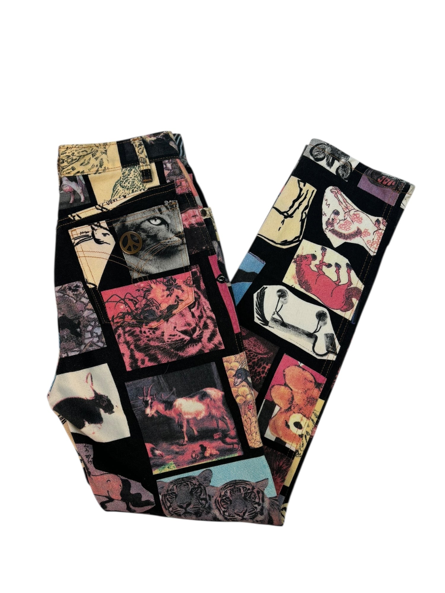 (26) MOSCHINO Animal Print Tapered Jeans