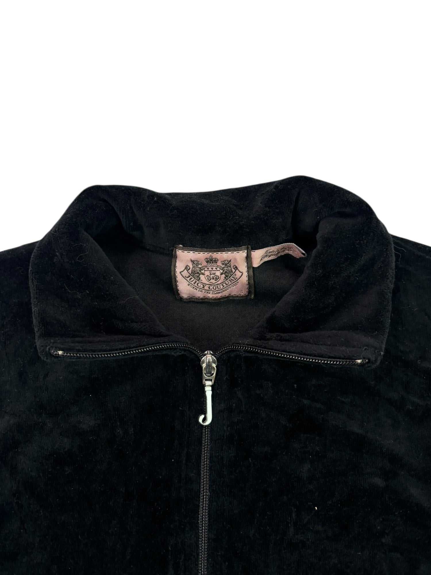 (S) Black Juicy Couture Zip Up Collared Sweater