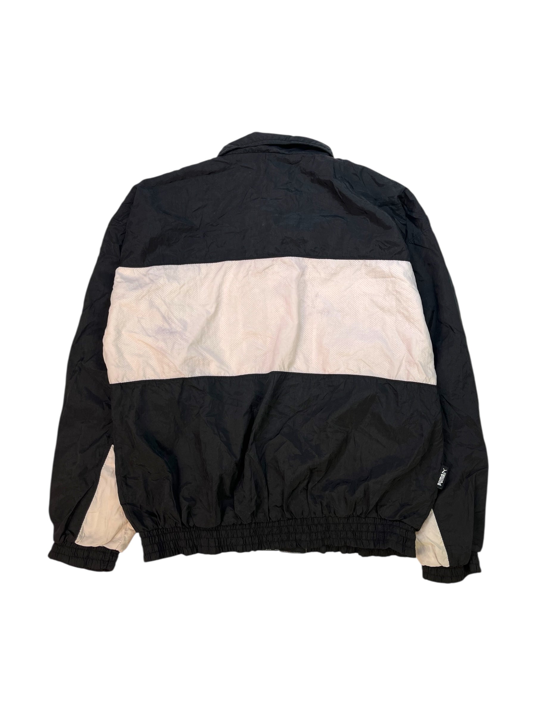 (M) PUMA White and Black Windbreaker