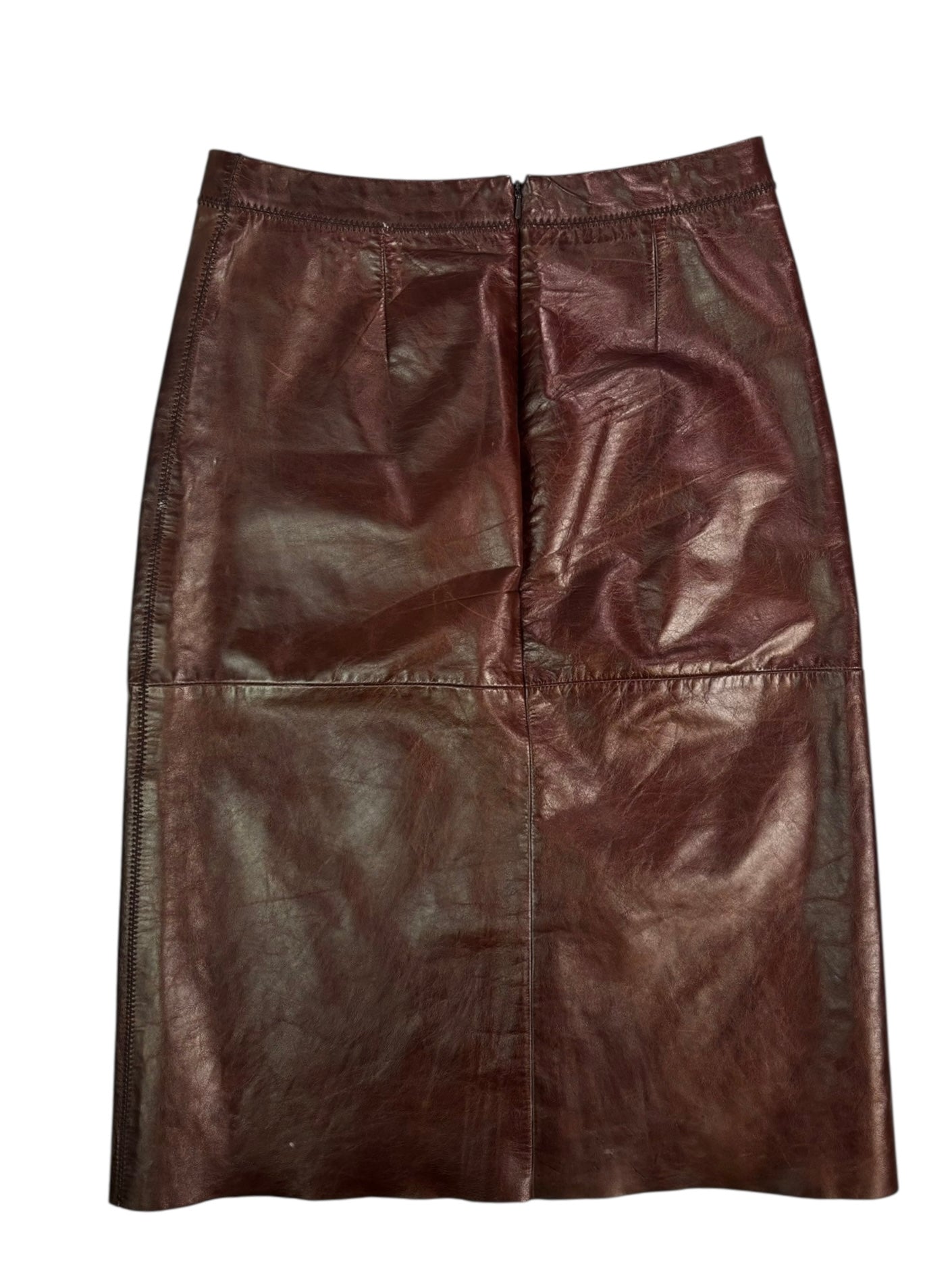 (27) Gap Brown Leather Midi Skirt