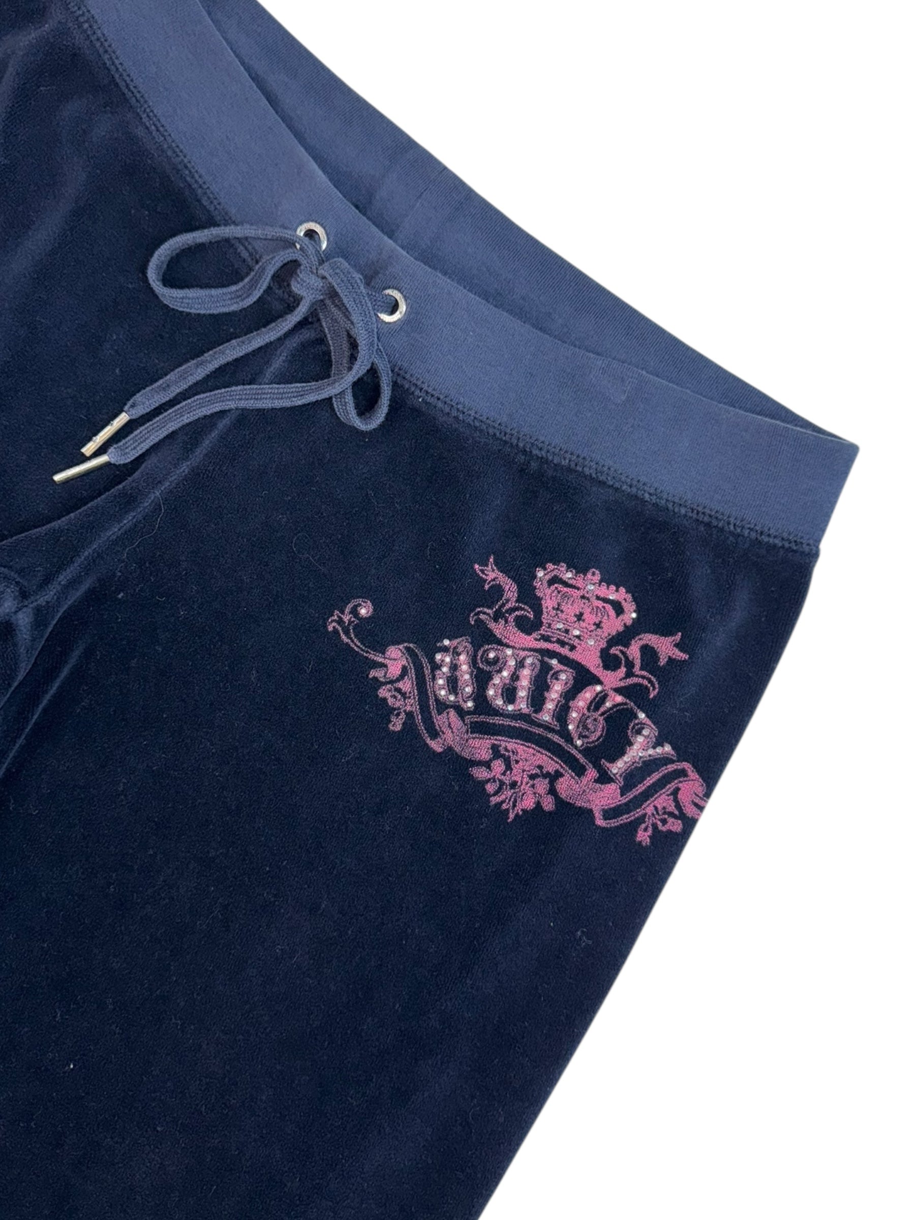 (S) Dark Blue Embellished Crown Juicy Couture Pants