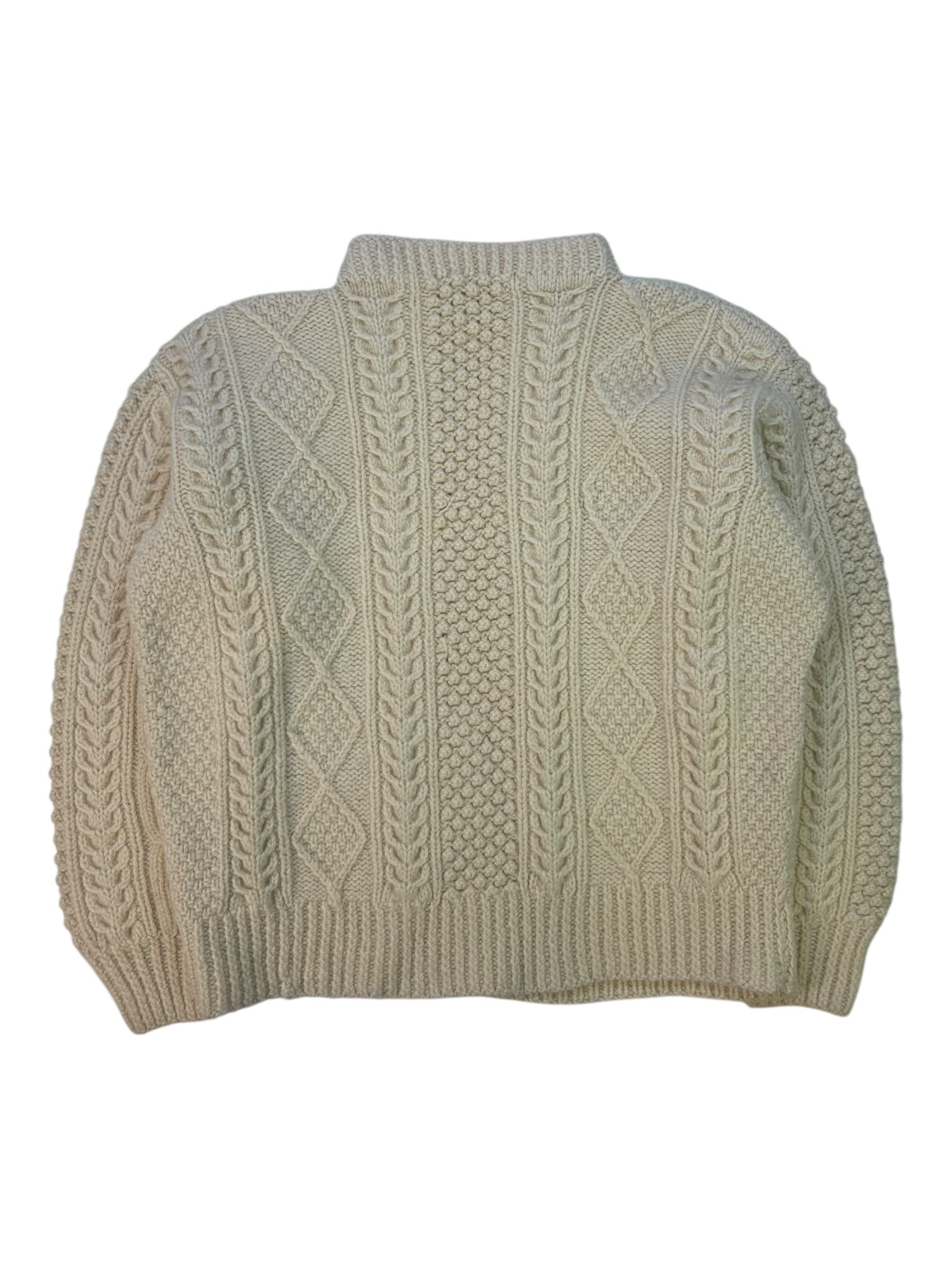 (M) Cream Cable Knit Sweater
