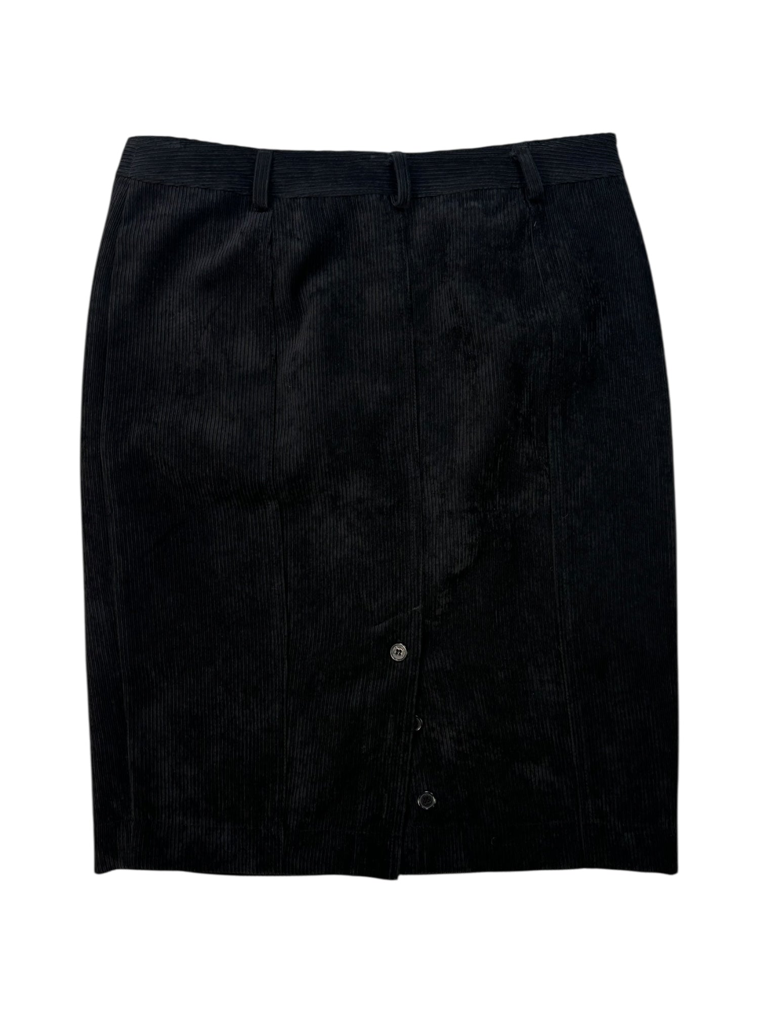 (L) Della Spiga Itali Black Corduroy Skirt