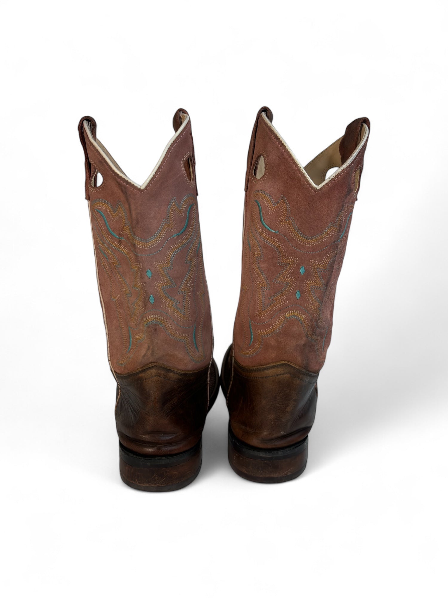 (5) Pink/Brown Cowboy Boots