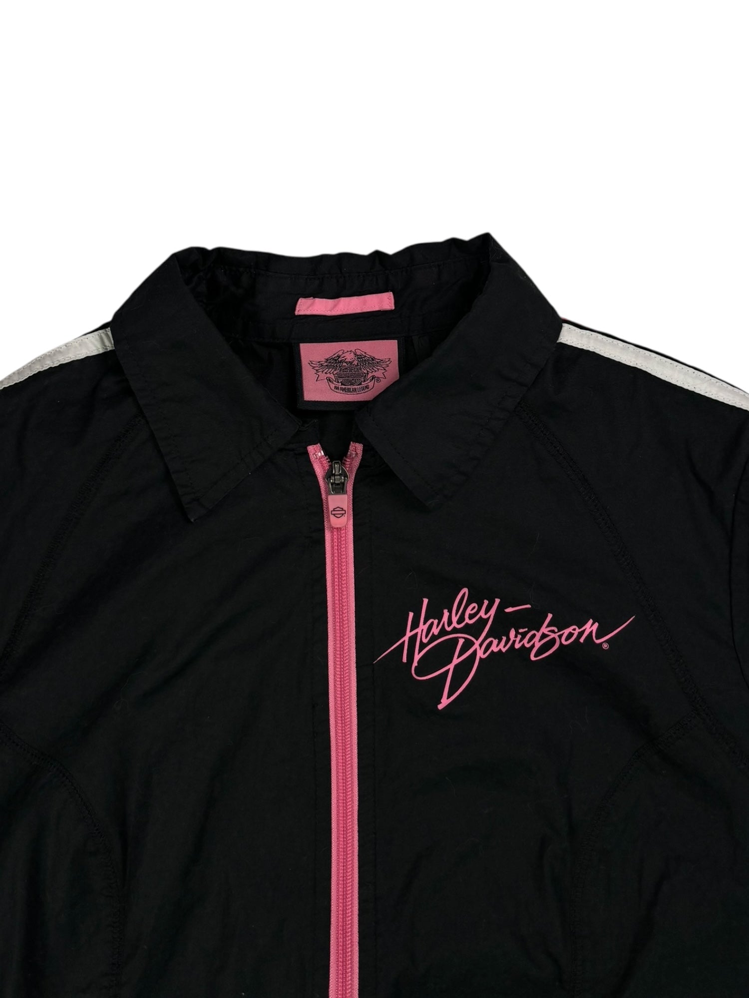 (S) Black Harley Davidson Zip-up Tee