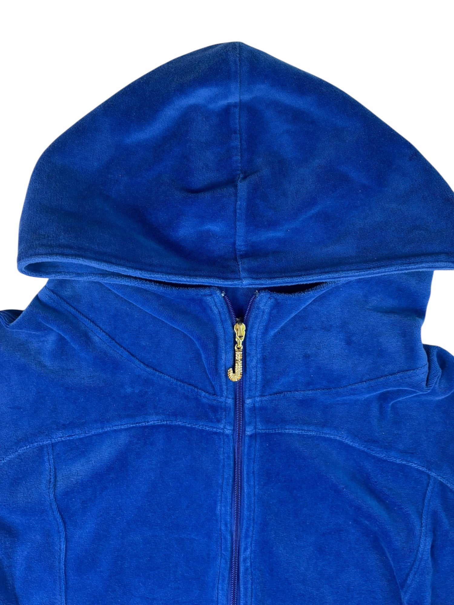 (L) Blue Embroidered Juicy Couture Zip Up Hoodie