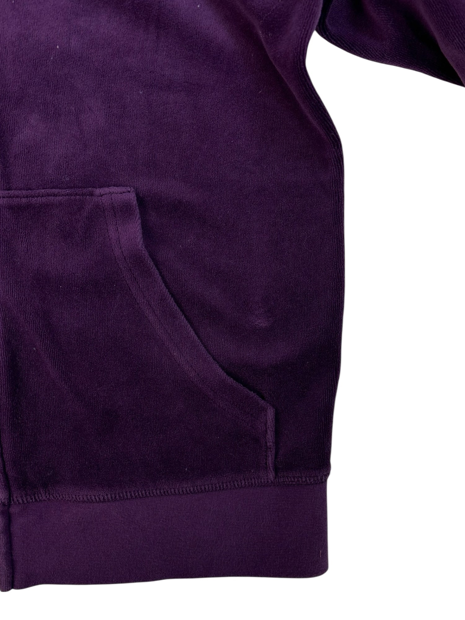 (M) Dark Purple Embellished Juicy Coture Velour Zip-up Hoodie