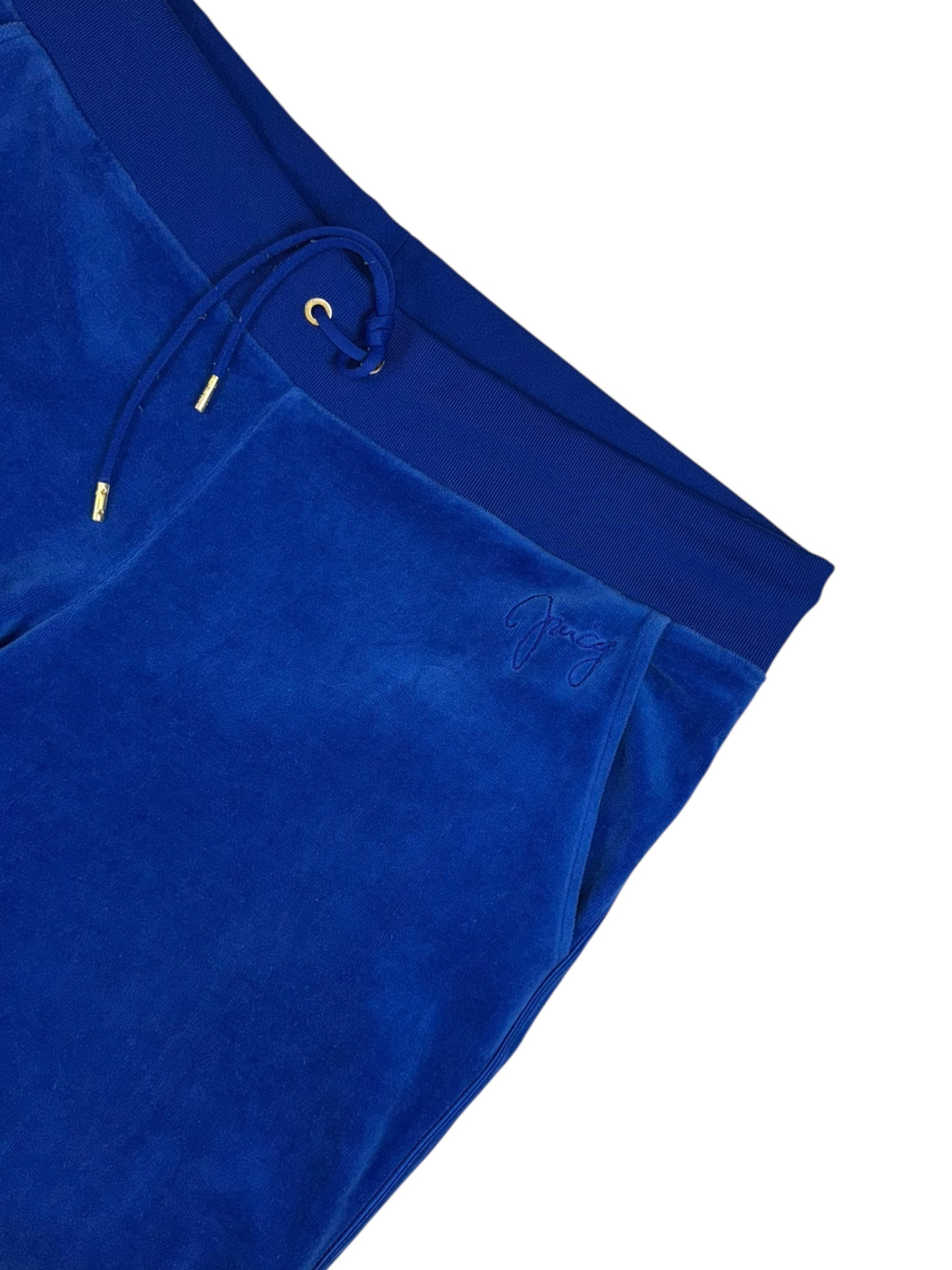 (L) Blue Pocket Detail Juicy Couture Velour Pants