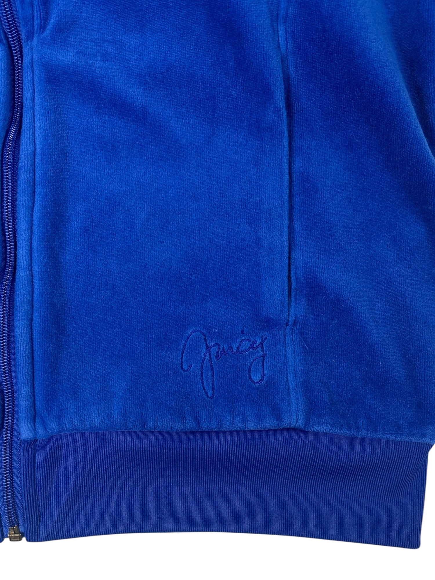 (L) Blue Embroidered Juicy Couture Zip Up Hoodie