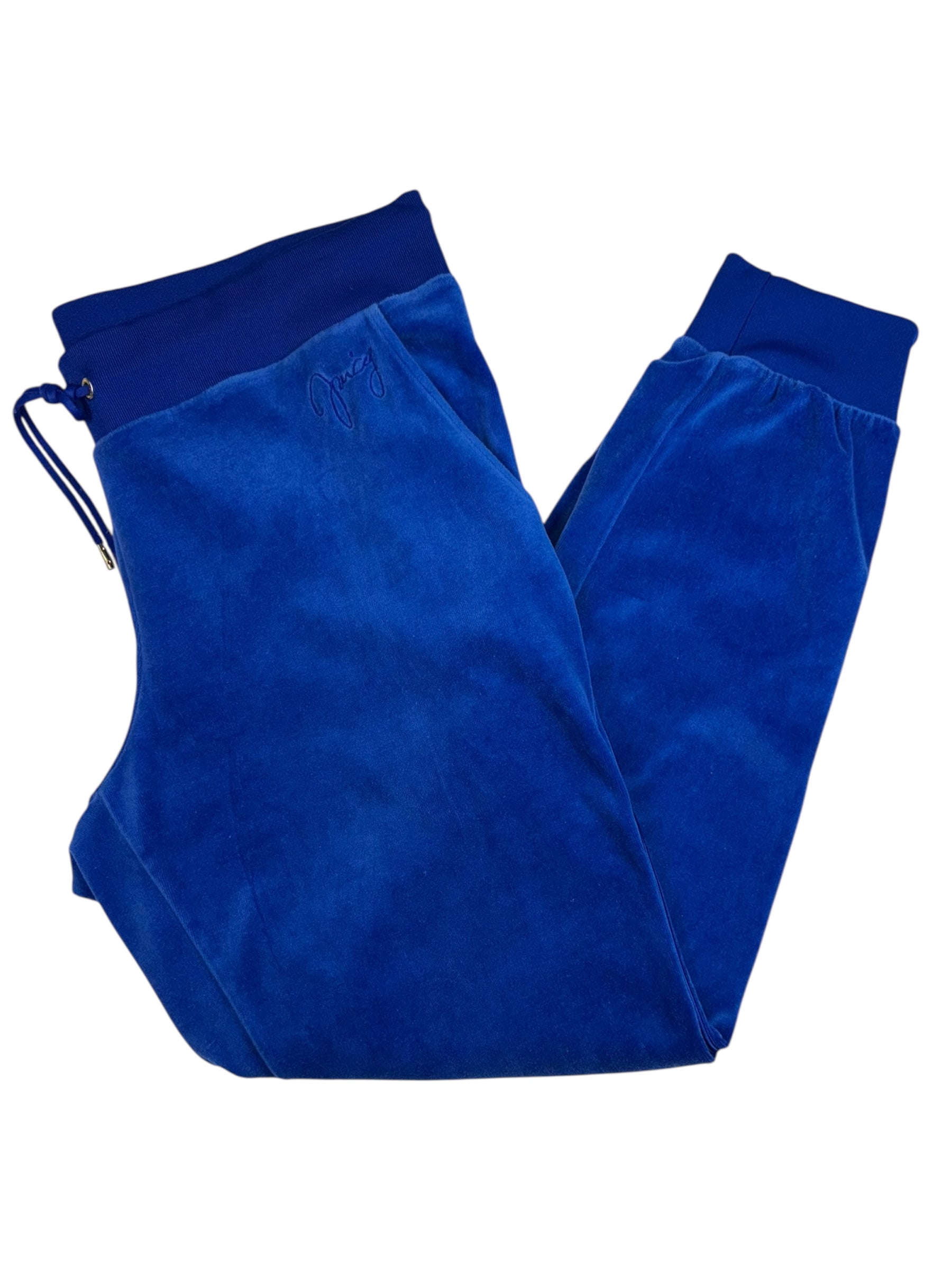 (L) Blue Pocket Detail Juicy Couture Velour Pants
