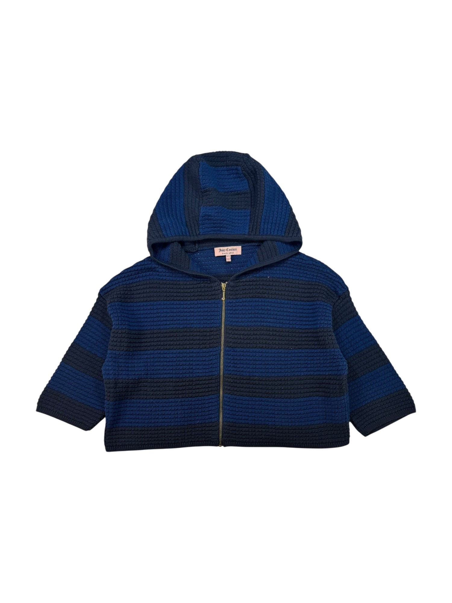 (M) Juicy Couture Cropped Half Sleeve Zip-up Hoodie