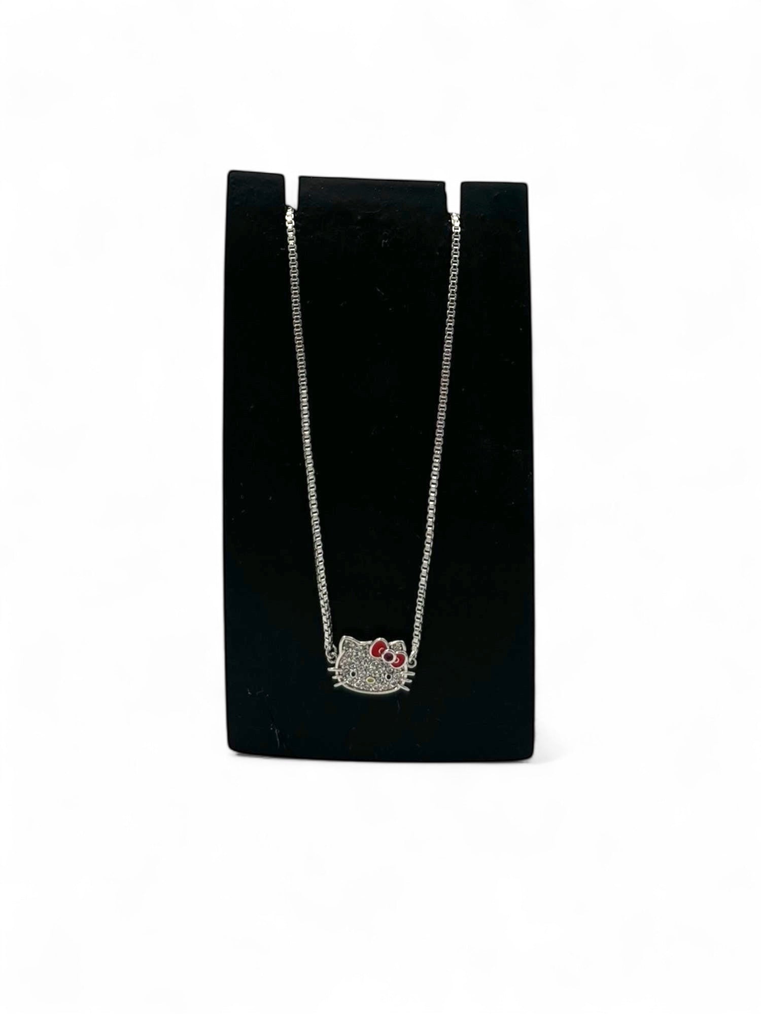 (O/S) Hello Kitty Sanrio Chrome Rhinestone Adjustable Bracelet