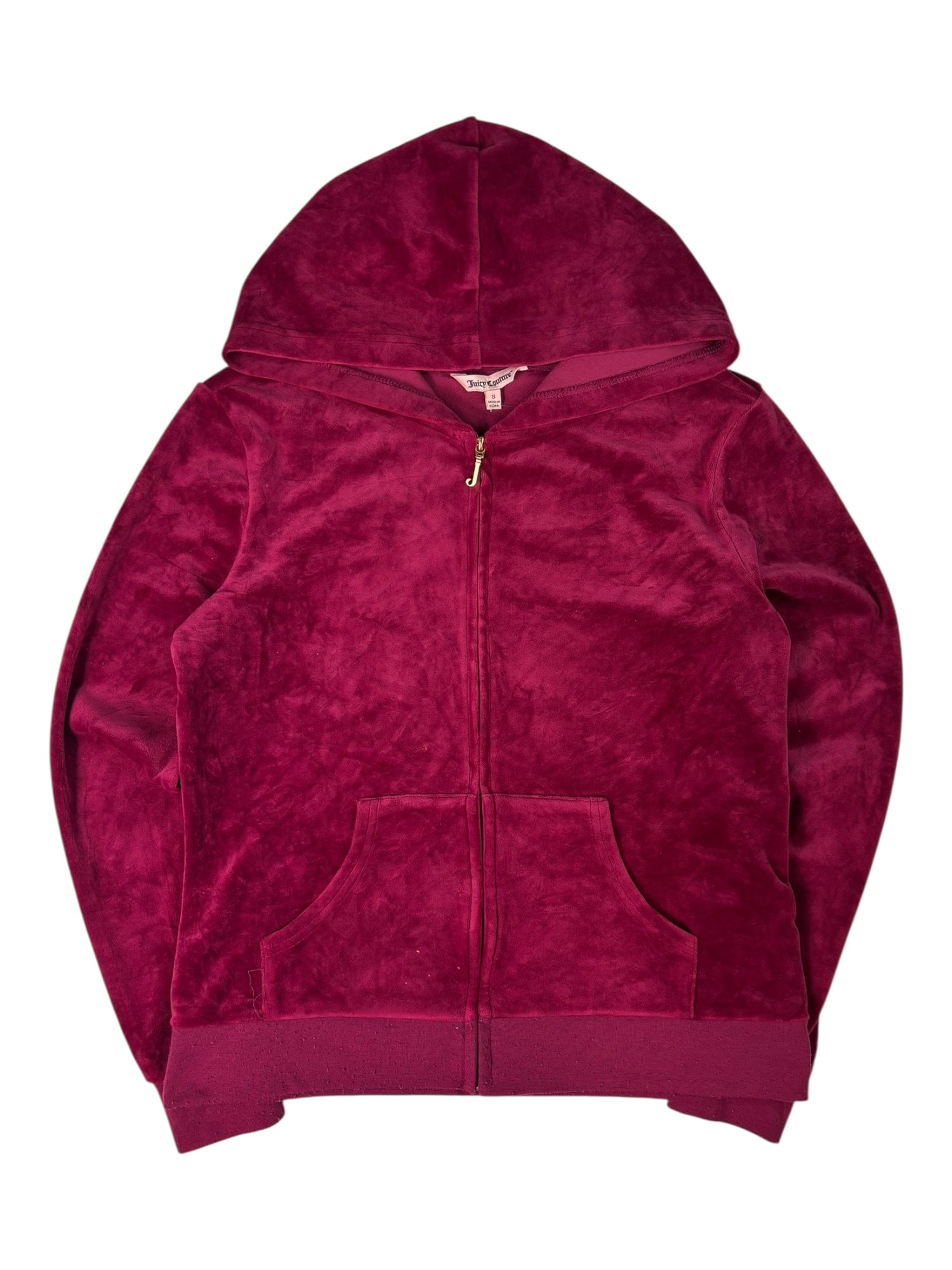 (M) Wine Red Juicy Couture Velour Zip-up Hoodie