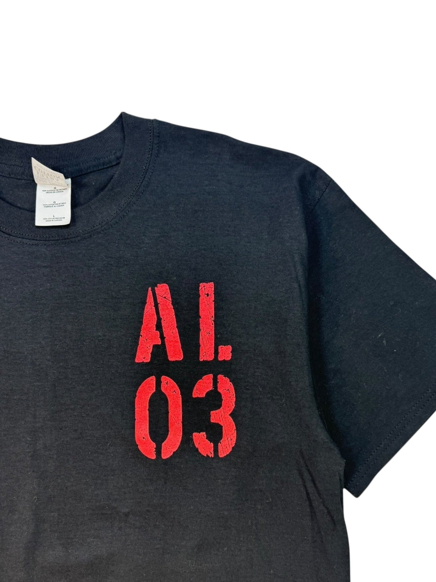 (L) Avril Lavigne Black Graphic Band Tee