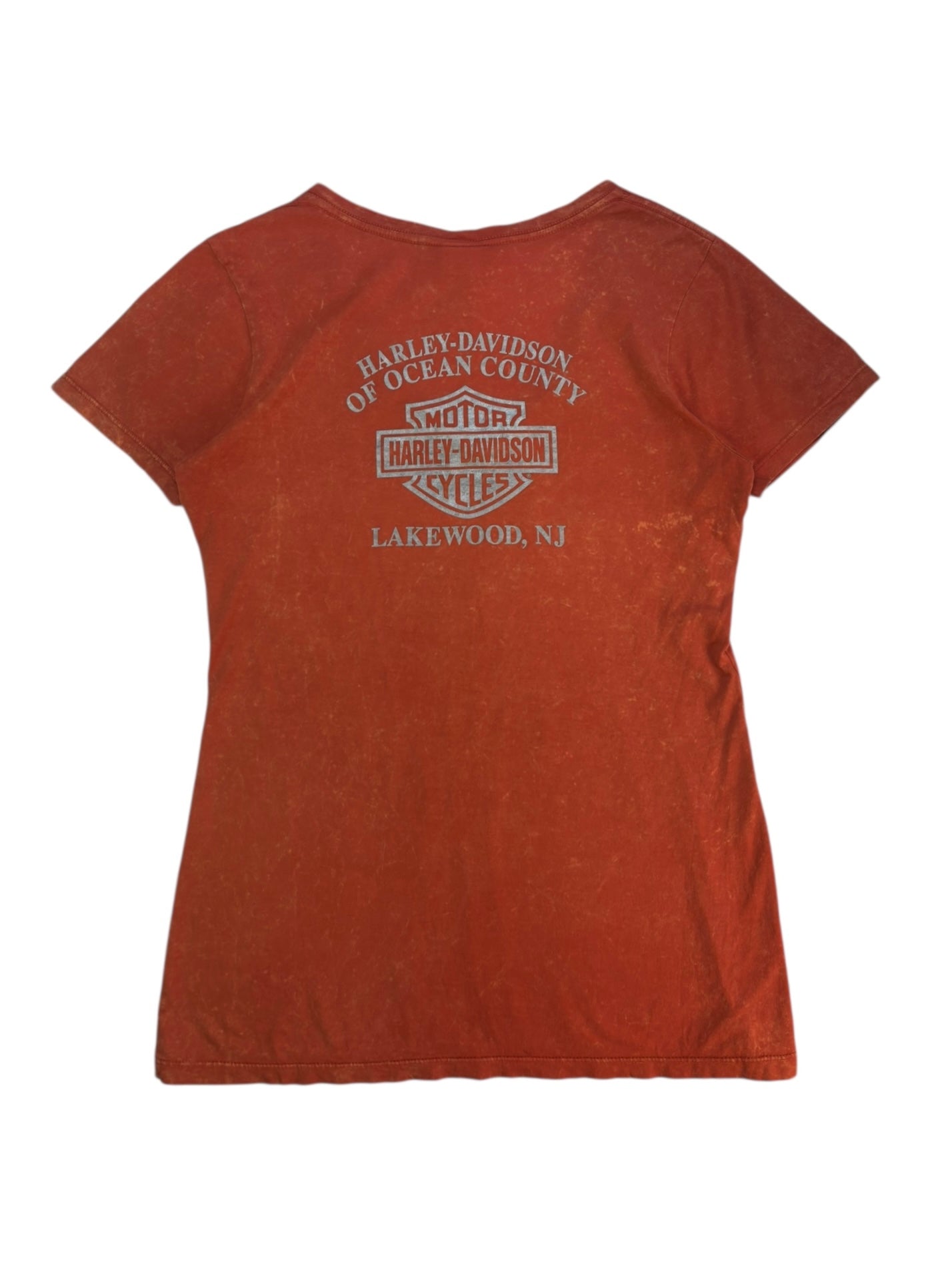 (M) Milwaukee Embellished Burnout Style Harley Davidson Tee