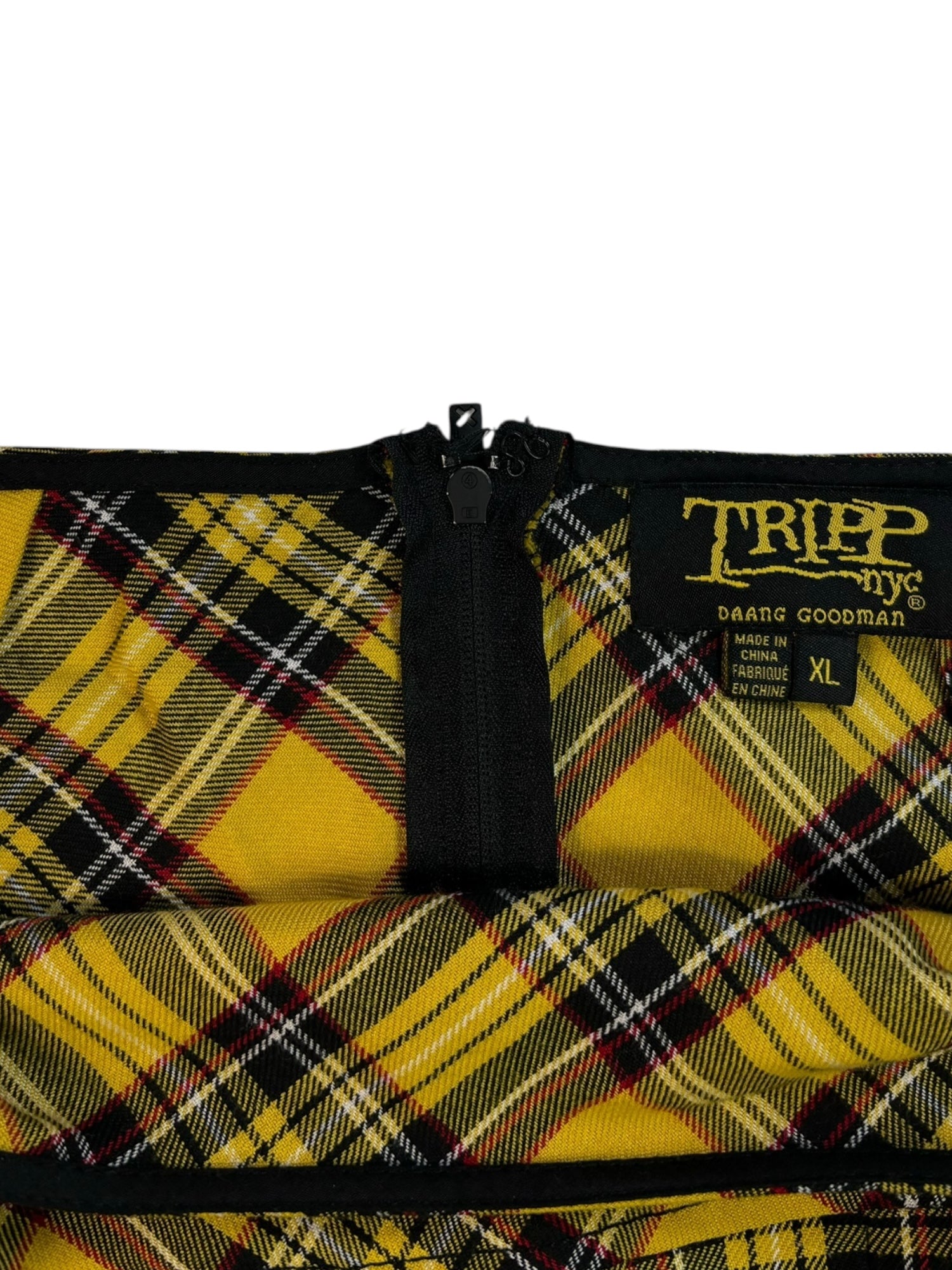 (XL) TRIPP nyc Pleated Yellow Mini Skirt