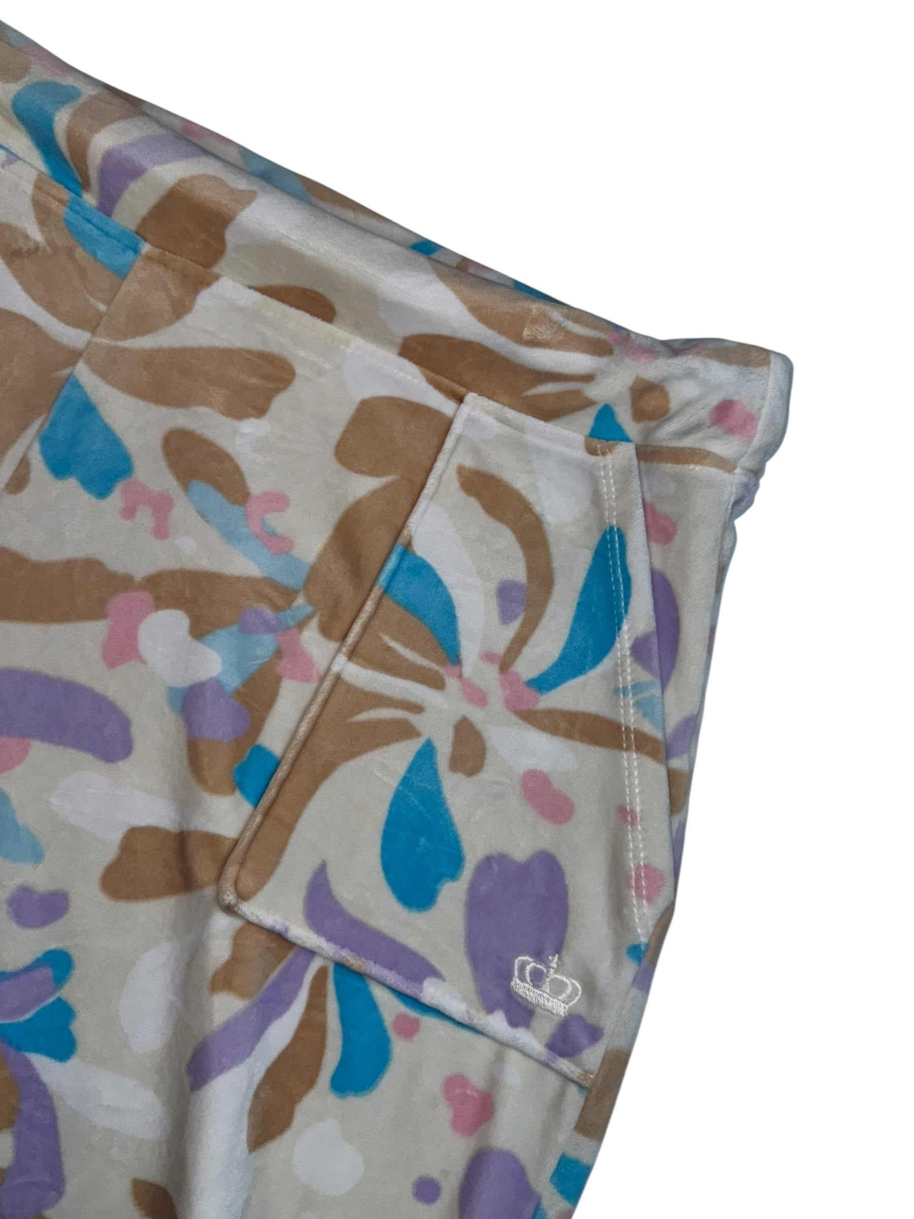 (L/XL) Pastel Floral Juicy Couture Velour Pants