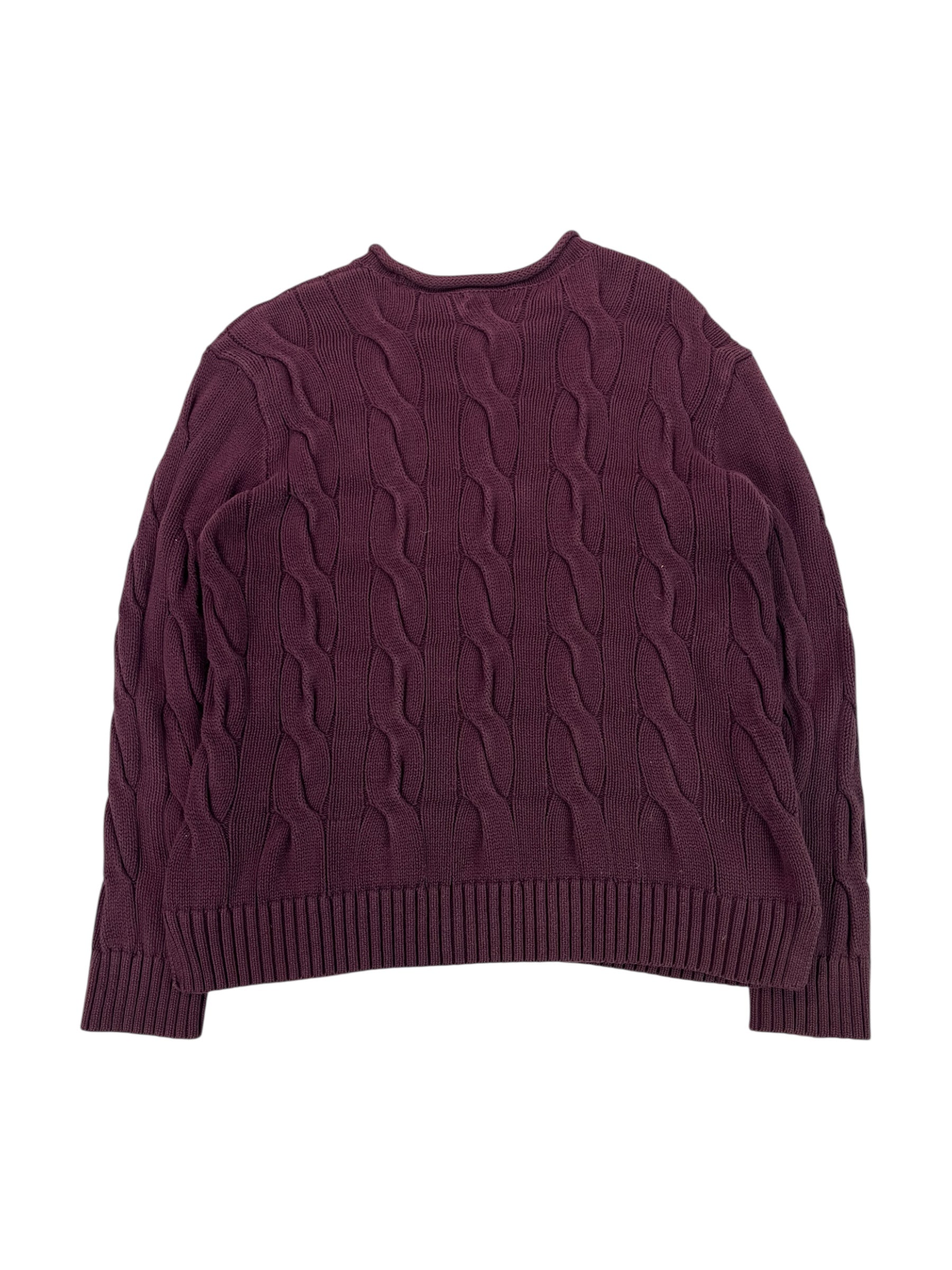 (M) Polo Ralph Lauren Cable Knit Burgundy Sweater