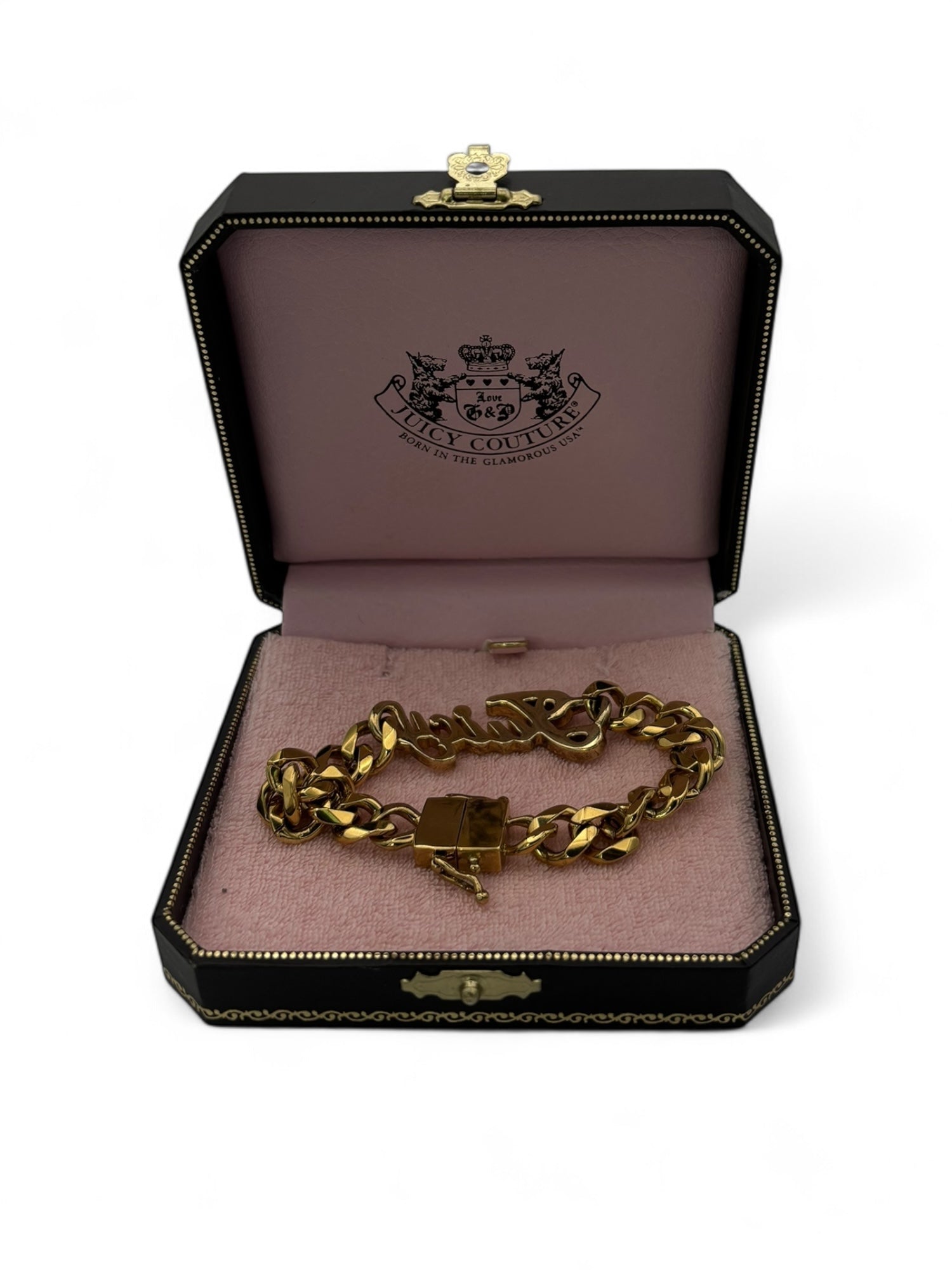(O/S) Gold Juicy Couture Rhinestone Juicy Bracelet